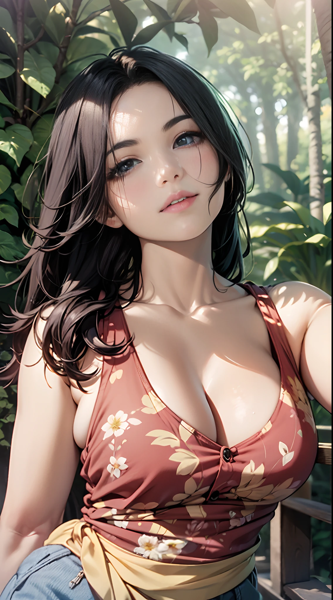 (melhor qualidade, Altas, Realistic),menina ruiva bonito com cara corada,ajoelhado em um jardim florido,adolable, Lovely, encantador,amoroso, peaceful atmosphere,Soft sunlight filtering through the trees,Brisa suave,Flores tenras,para criar uma cena encantadora.[illustration]