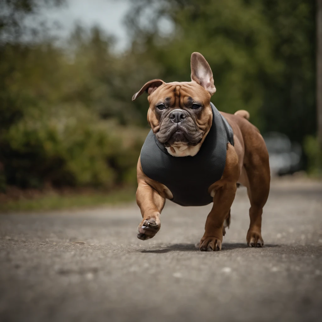 American Bully correndo com os vagalumes.