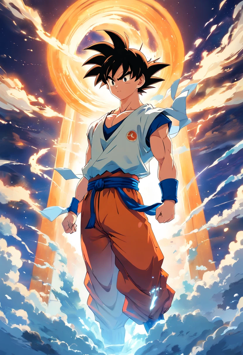 design t-shirt graphic, goku, full white, white background