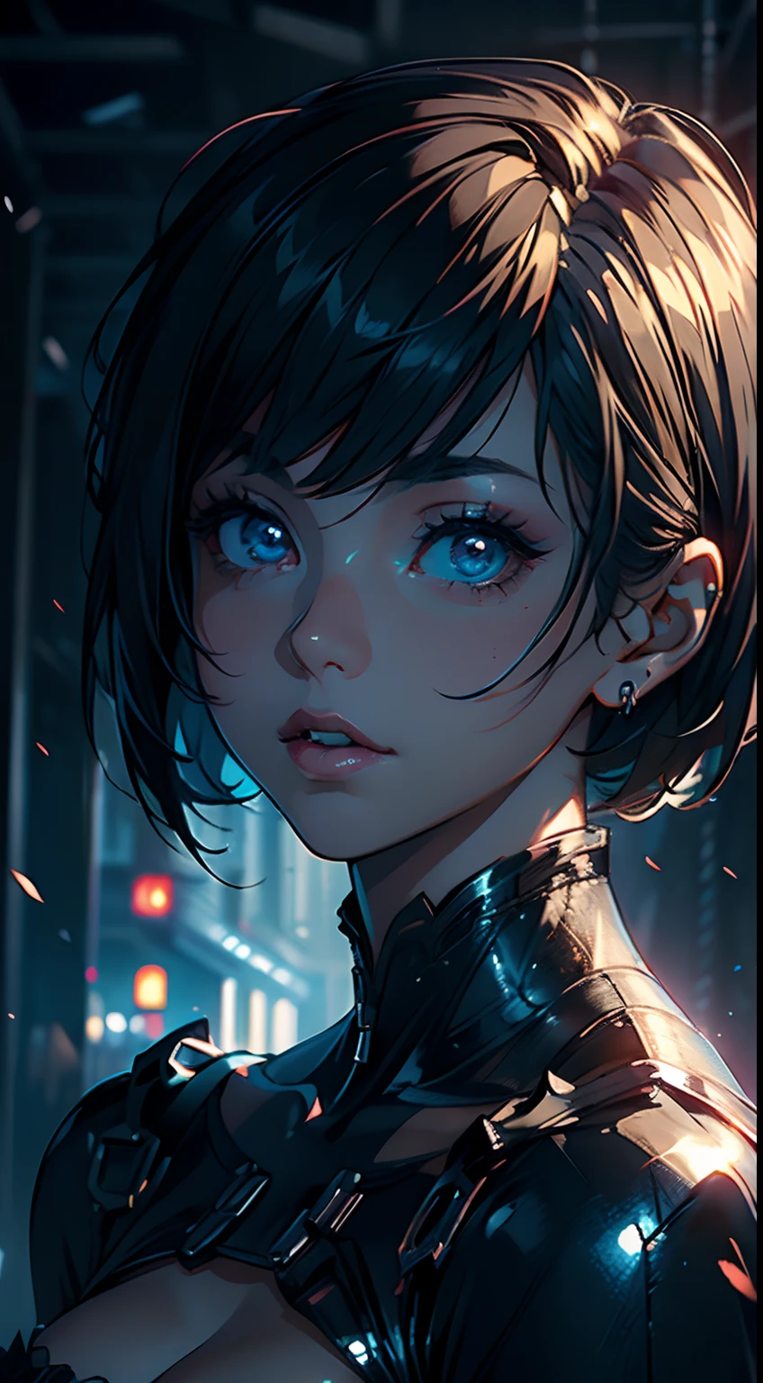 (((masterpiece, gorgeous))), best quality,  close up,short hair  sensual, (glowing eyes), asthetic,style, stylish, 1girl, cute, cute girl, depth, 
BREAK   wallpaper, 4k, dramatic light,gorgeous light,cinematic