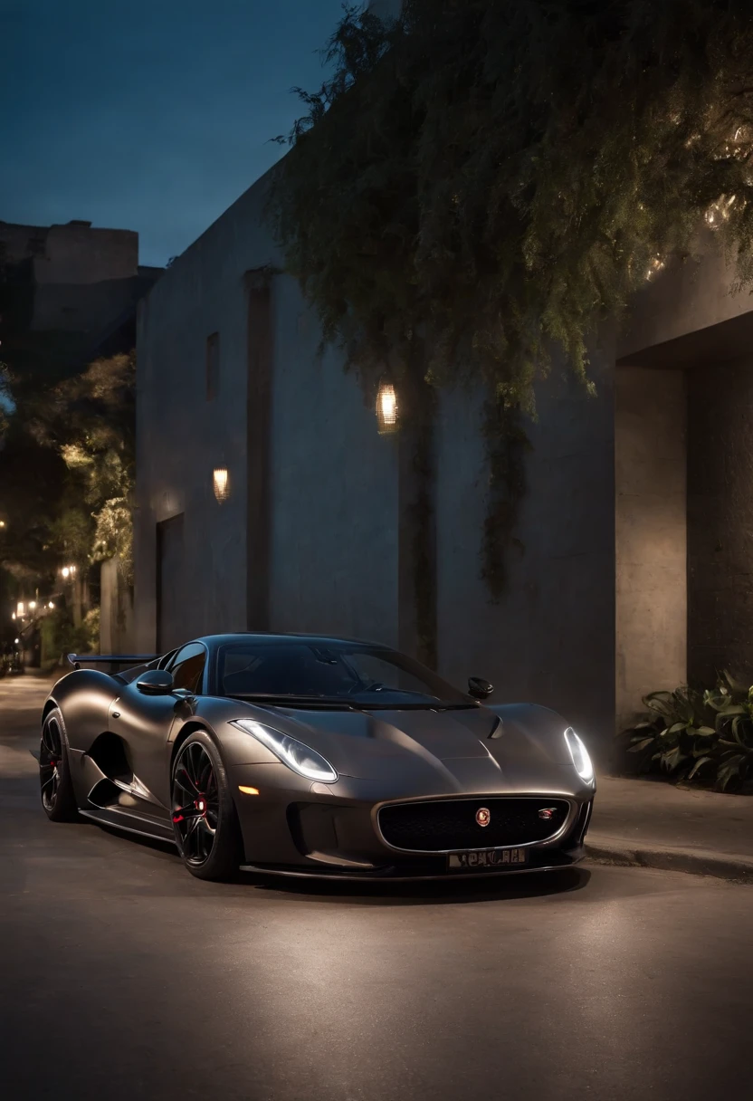 Detailed raw HD photo medium-distance photo of a (Jaguar hypercar) , showroom, parked in a parcade (darkly lit, dimly lit, discreet) grunge , menacing urban environment, metal tubes, concreating, decay, micro-details, hyperdetailed, raytracing, realism, crystal clear, photorealism, photorealistic,
(nocturnal, pitch, moody and dark:1.3) (bright headlights: 1.2)