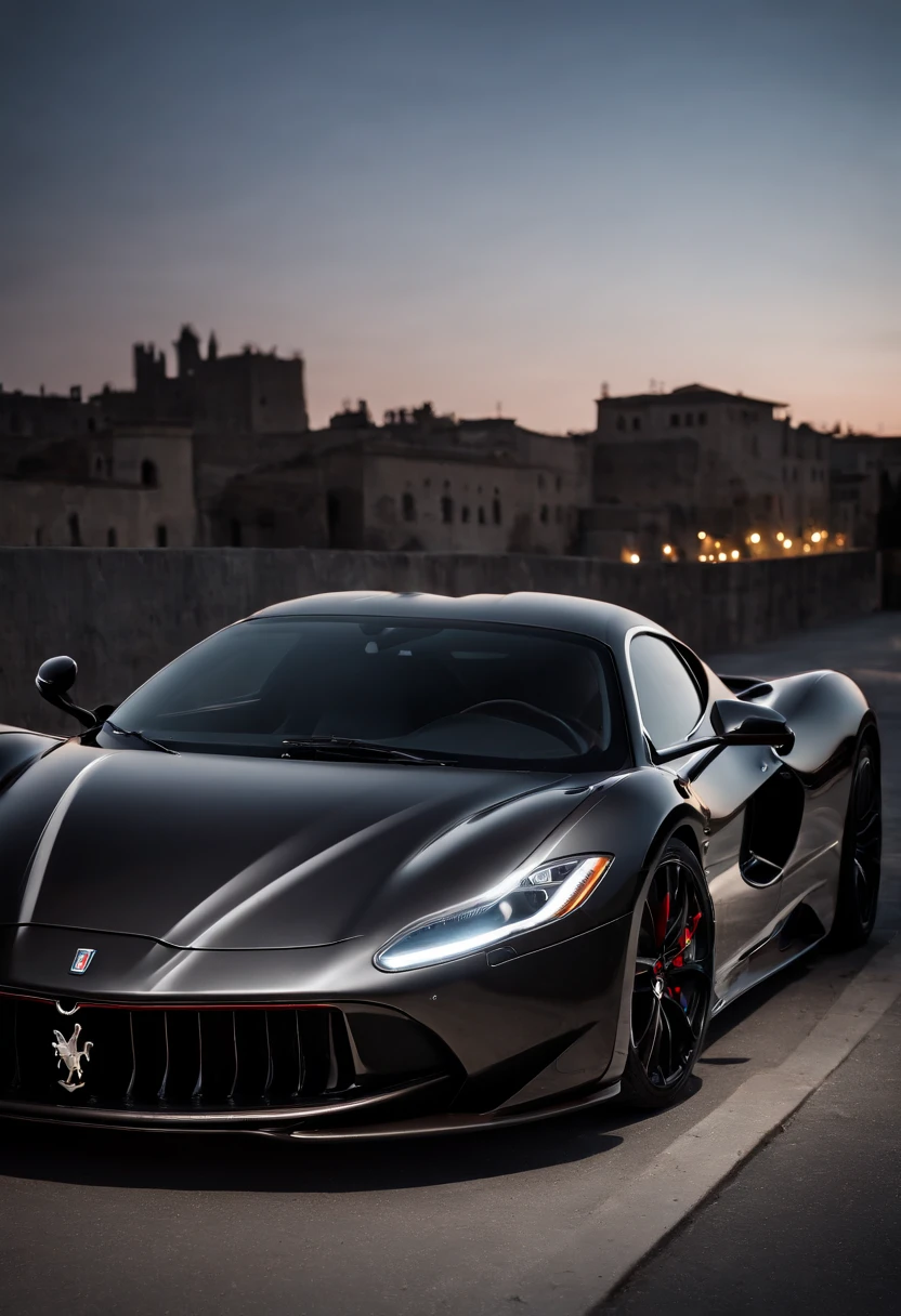 Detailed raw HD photo medium-distance photo of a (Maserati hypercar) , showroom, parked in a parcade (darkly lit, dimly lit, discreet) grunge , menacing urban environment, metal tubes, concreating, decay, micro-details, hyperdetailed, raytracing, realism, crystal clear, photorealism, photorealistic,
(nocturnal, pitch, moody and dark:1.3) (bright headlights: 1.2)