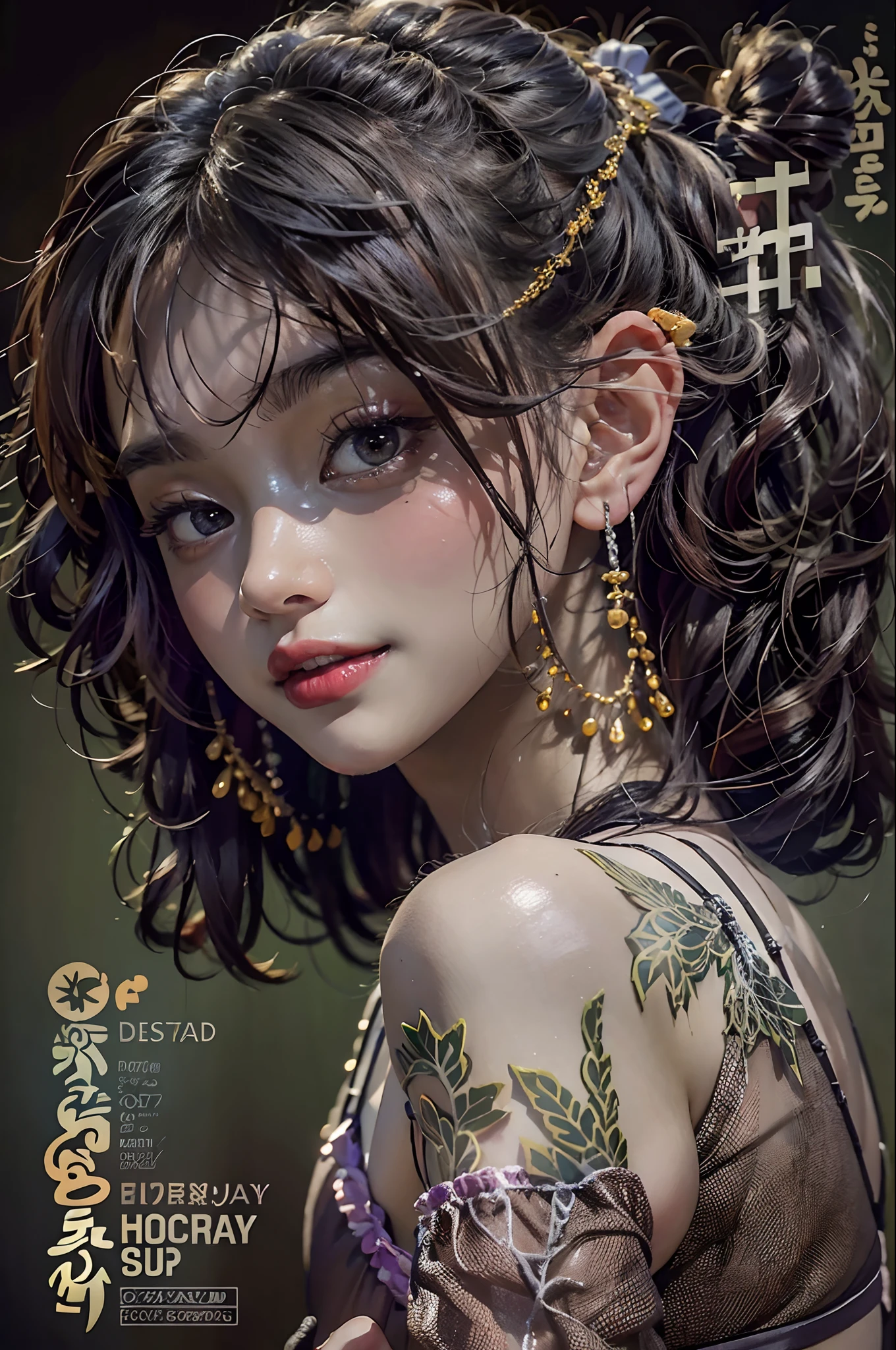 (Front Focus)、(Dark: 1.6)、Hyperrealist female portrait by David Hockney and Alphonse Mucha、Fantasy Art、photoRealstic、Dynamic lighting、art stations、poster for、Volume Lighting、extra detailed face、16 K、Award-winning、NSFW.女の子1人、sixteen years old、in the darkness nigth、deep-shadows、(Sexy lingerie:1.4)、