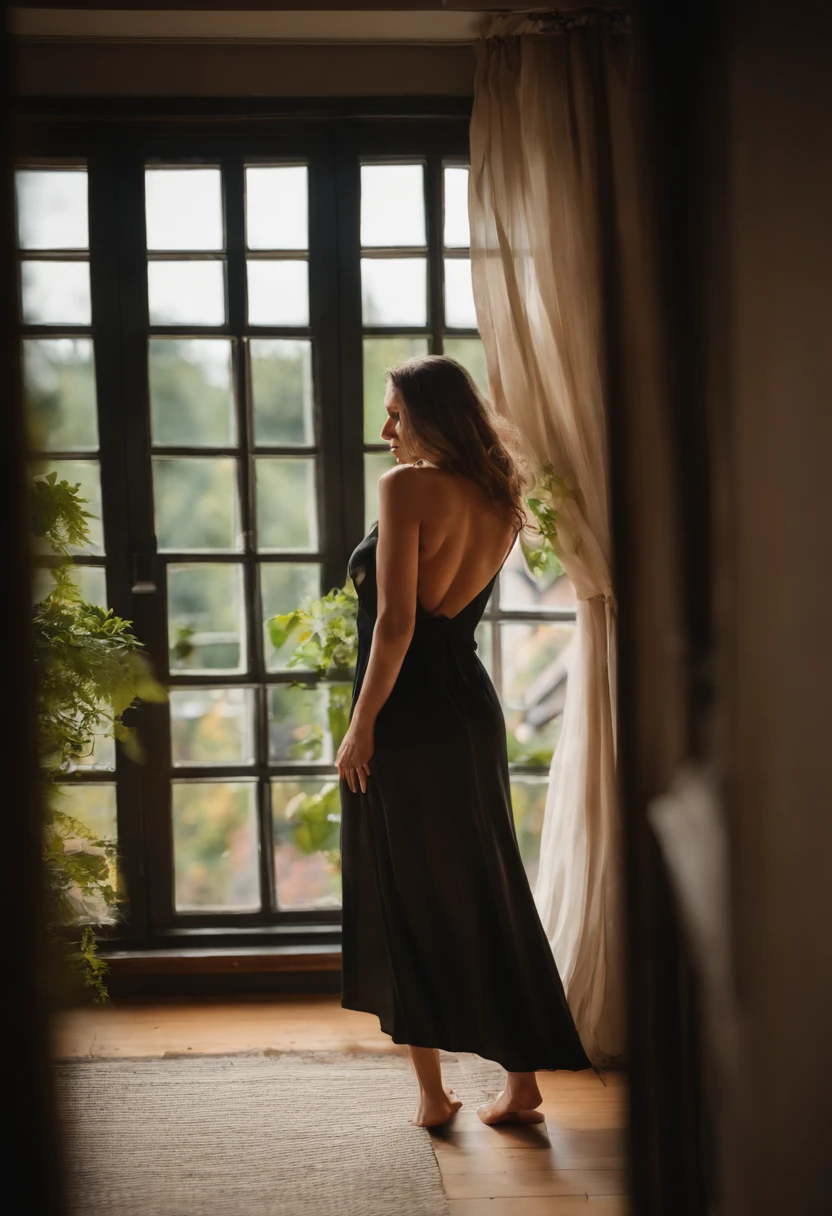 kleine Augen、Doppelverzahnung、Lange gerollte Frisur、Kleine dicke Frau、20 Jahre alt、Ein dunkelhaariger、a smile、Hide the chest with your hands、halbnackt、Herbstlandschaft、Haare, die von der Sonne beleuchtet werden、hitornfreckles、winzige Brust、runder Hintern、Leibchen、Wear panties、Ganzkörperesbian、Licht, that enters through the window、Sexy rear view、Streich、