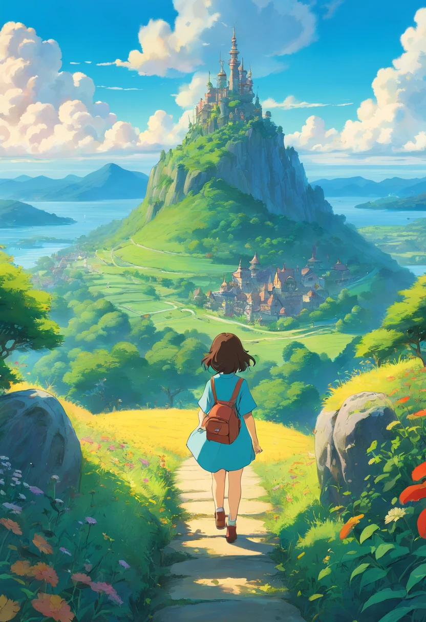((1girl in a fantastic landscape)),((fantasy)),beautiful,((fantasy)),detailed,4k,masterpiece,studio ghibli