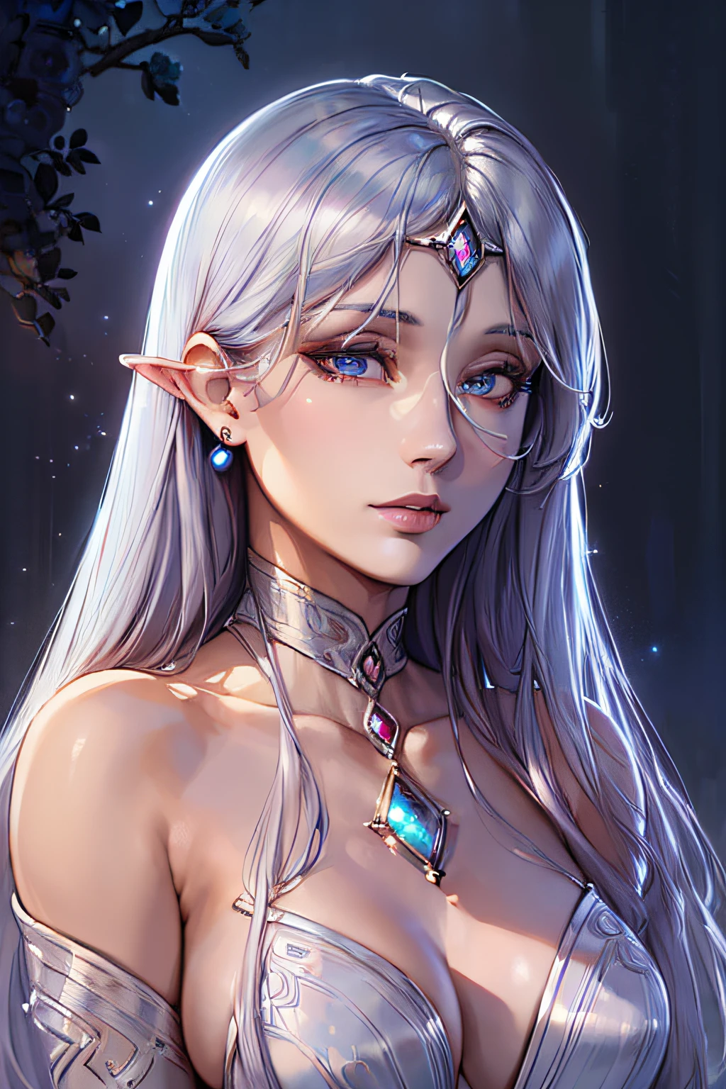(ultra-detailed, highres, realistic:1.37), vivid colors, (moonstone lady), (beautiful detailed eyes), (beautiful detailed lips), ((moonstone body)), ((moonstone skin)), longeyelashes, flowing hair, ethereal beauty, elegant dress, serene expression, (portrait), soft lighting, (moonlit scene), subtle glow, (dreamlike atmosphere)