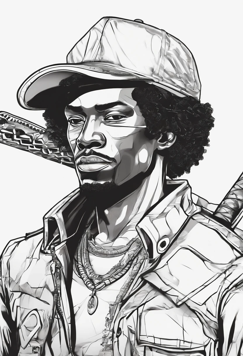 anime character with a baseball cap and a baseball glove, afro samurai style, afro samurai anime style, afro samurai animes style, great character design, interesting character design, highly detailed exquisite fanart, inspired by Jamie Hewlett, high quality fanart, anime style character, eiichiro oda style, highly detailed character design, unrealistic character concept, samurai champloo