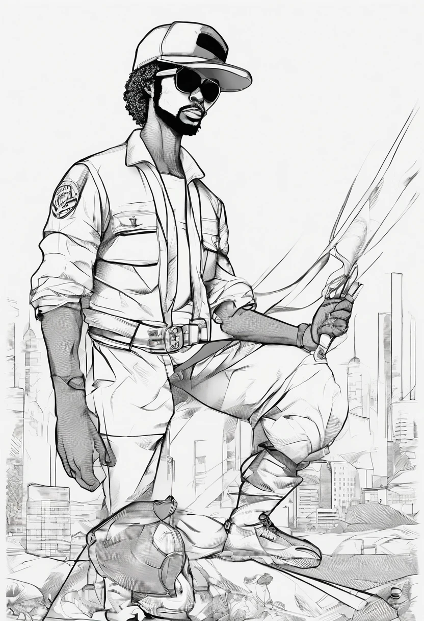 anime character with a baseball cap and a baseball glove, afro samurai style, afro samurai anime style, afro samurai animes style, great character design, interesting character design, highly detailed exquisite fanart, inspired by Jamie Hewlett, high quality fanart, anime style character, eiichiro oda style, highly detailed character design, unrealistic character concept, samurai champloo