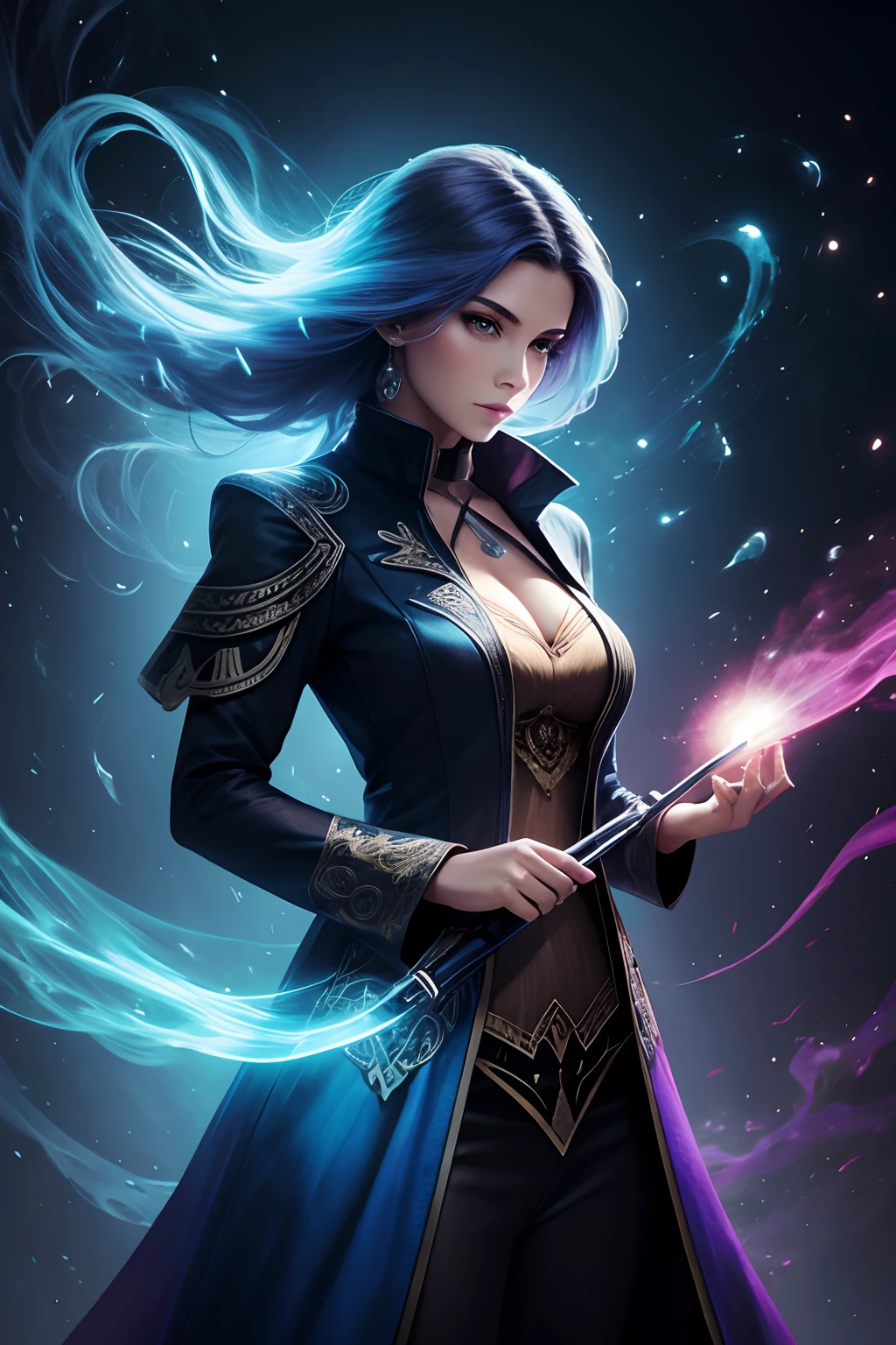 woman, made in air brush, Mysterious, Magic, color