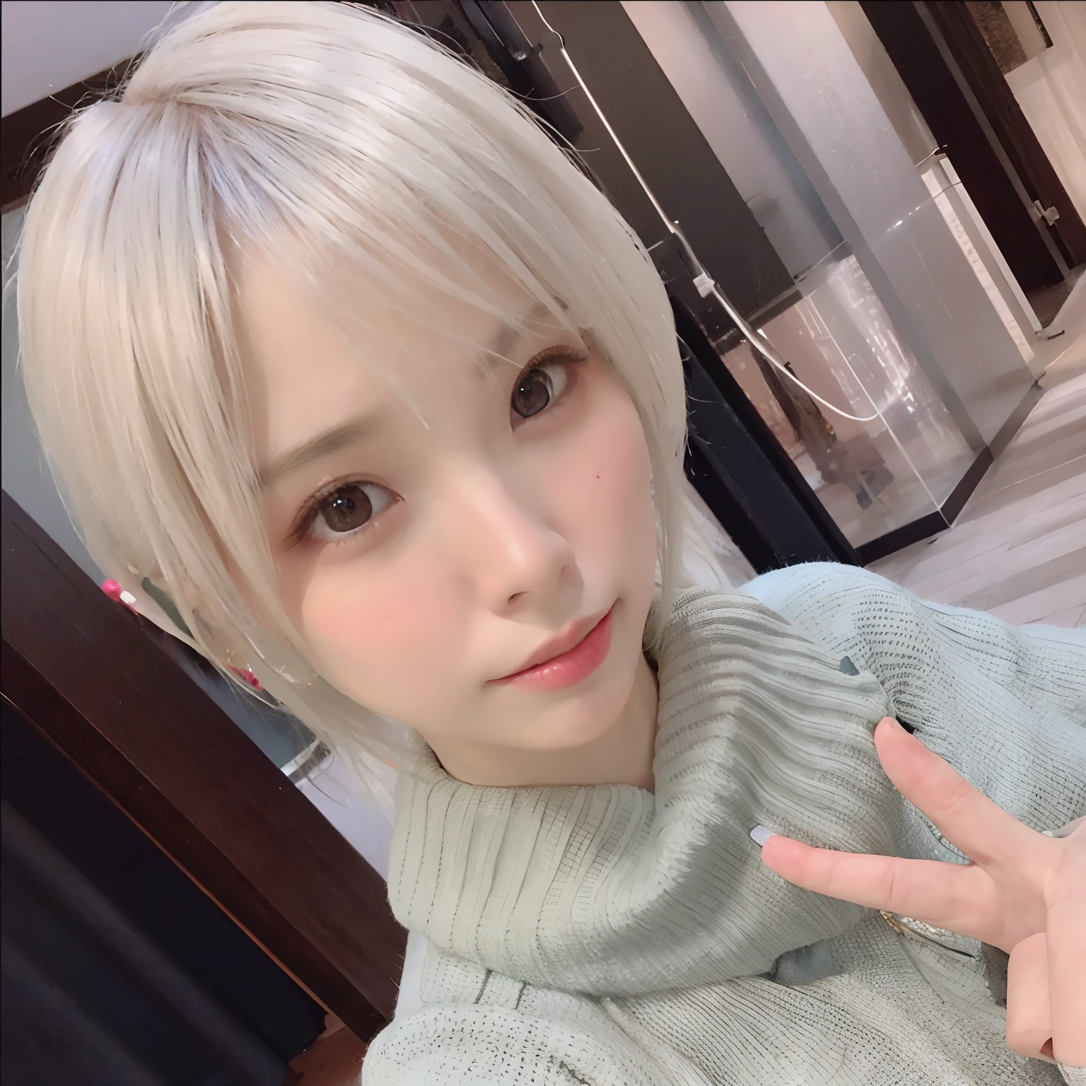 full bodyesbian、white hair、(Dragoon: 1.2)、Brantovan、masterpiece、top-quality、Official Art、Highly elaborate CG Unity 8K wallpapers、For girls、超A high resolution、(Photorealsitic:1.4)、Golden Hour Lighting、(Platinum Shorthair:0.8)、(Puffy eyes)、Look at viewers、front facing、a smile、short-hair、fullnude、ahe face、huge tit、Beautiful butt