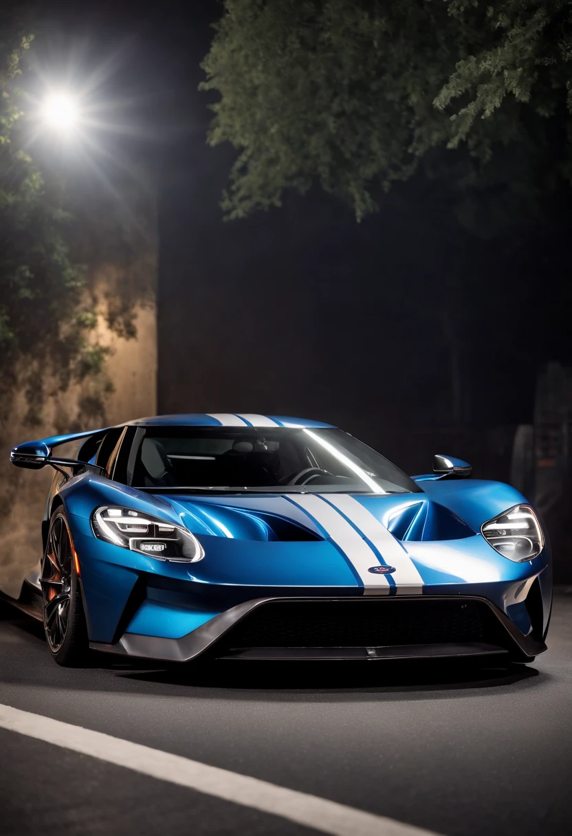 Detailed raw HD photo medium-distance photo (ford gt hypercar) , showroom, parked in a parcade (darkly lit, dimly lit, discreet) grunge , menacing urban environment, metal tubes, concreating, decay, micro-details, hyperdetailed, raytracing, realism, crystal clear, photorealism, photorealistic,
(nocturnal, pitch, moody and dark:1.3) (bright headlights: 1.2)