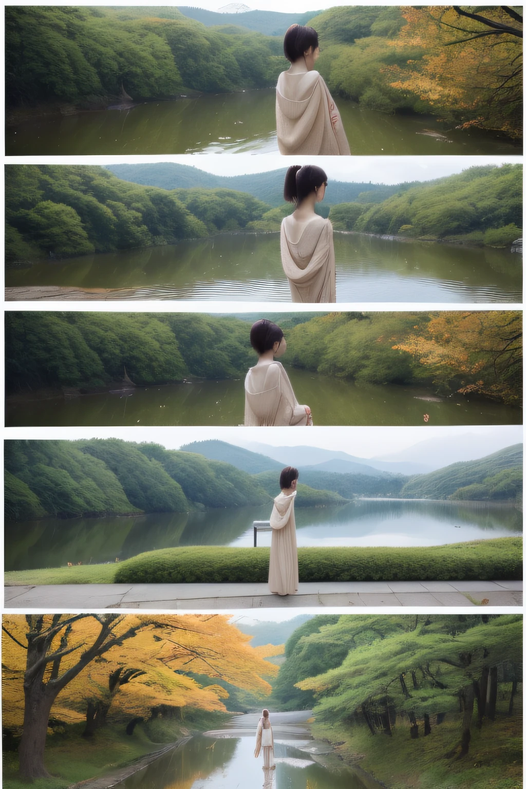 (​masterpiece、hightquality、high-level image quality、16K)、(Hello sadness)、(Women in Japan)、(sad)、late autumn、Beautiful scenery、perfect anatomia、Beautiful limbs、Very cute、I want to protect you、Broken heart