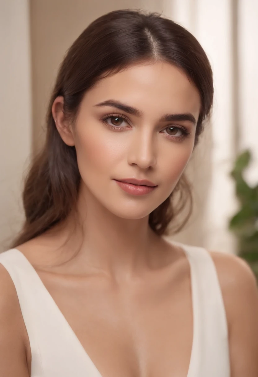 MUJER HISPANA COMERCIAL DE SHAMPOO PRIMER PLANO CABELLO ULTRA LACIO SUELTO