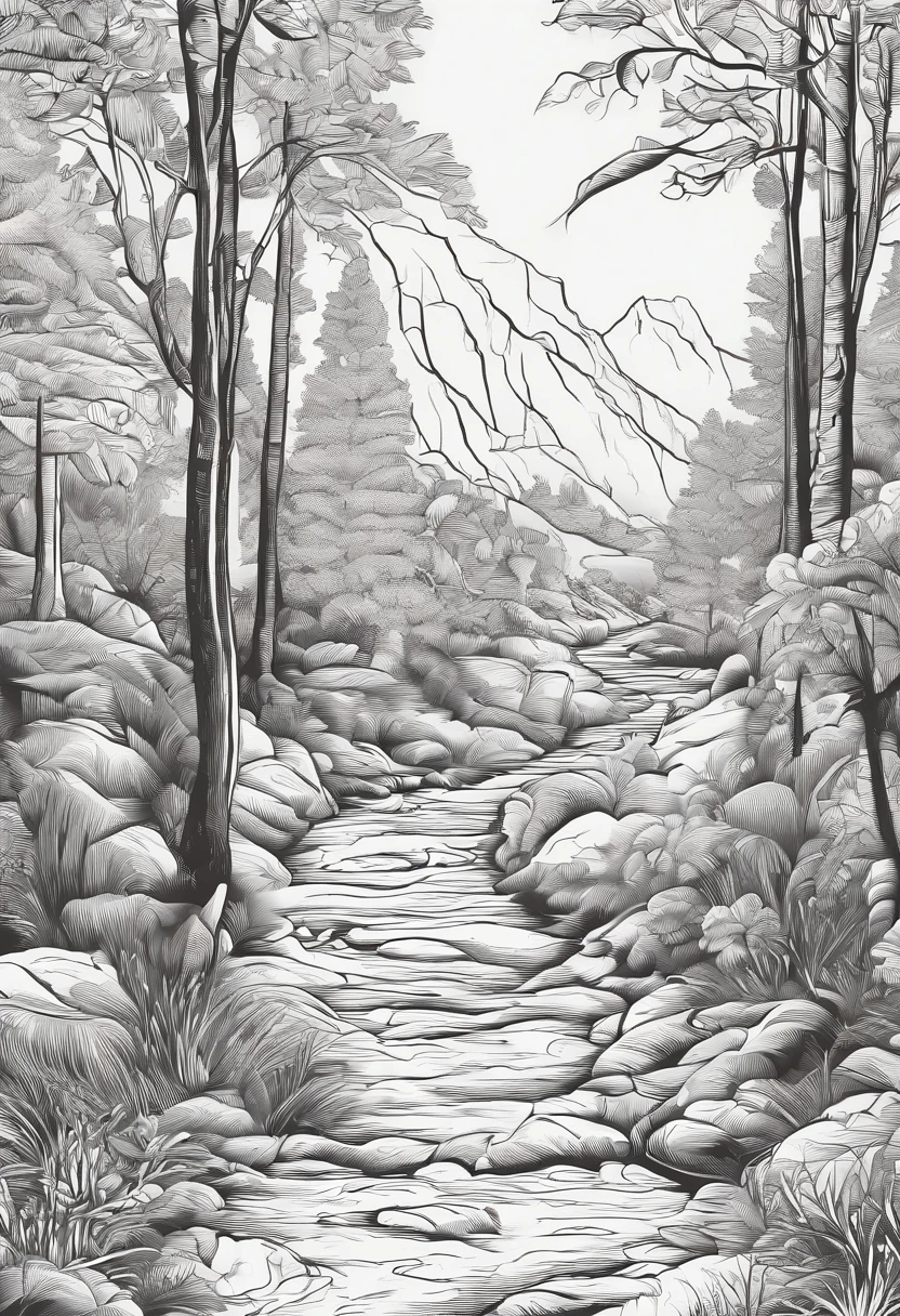 Generar una imagen que capture la esencia de un pueblo tranquilo envuelto por el presentimiento, Shady forests, evoking a sense of mystery
