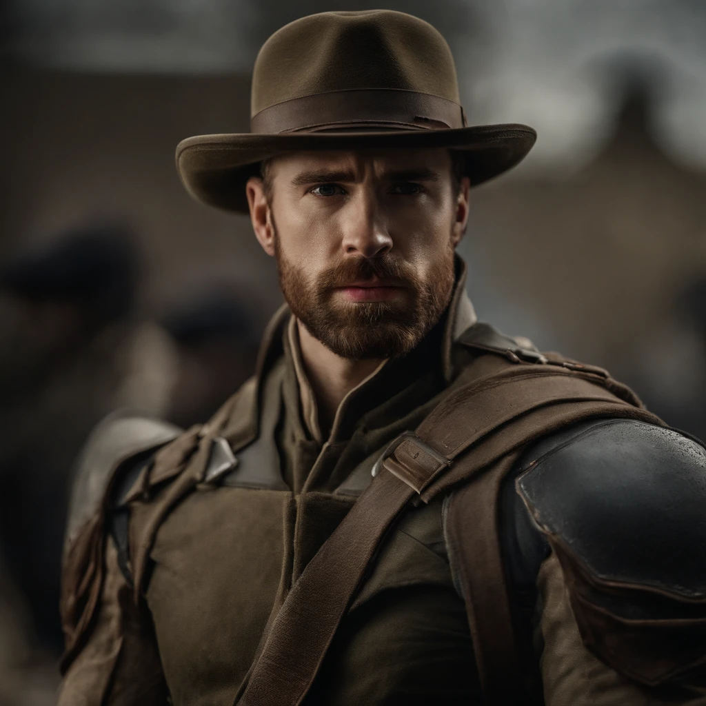 Captain america Chris Evans, 8k, cinematic, hyper-realistic, highly detailed, masterpiece, best quality, portrait front view, Chris Evans face