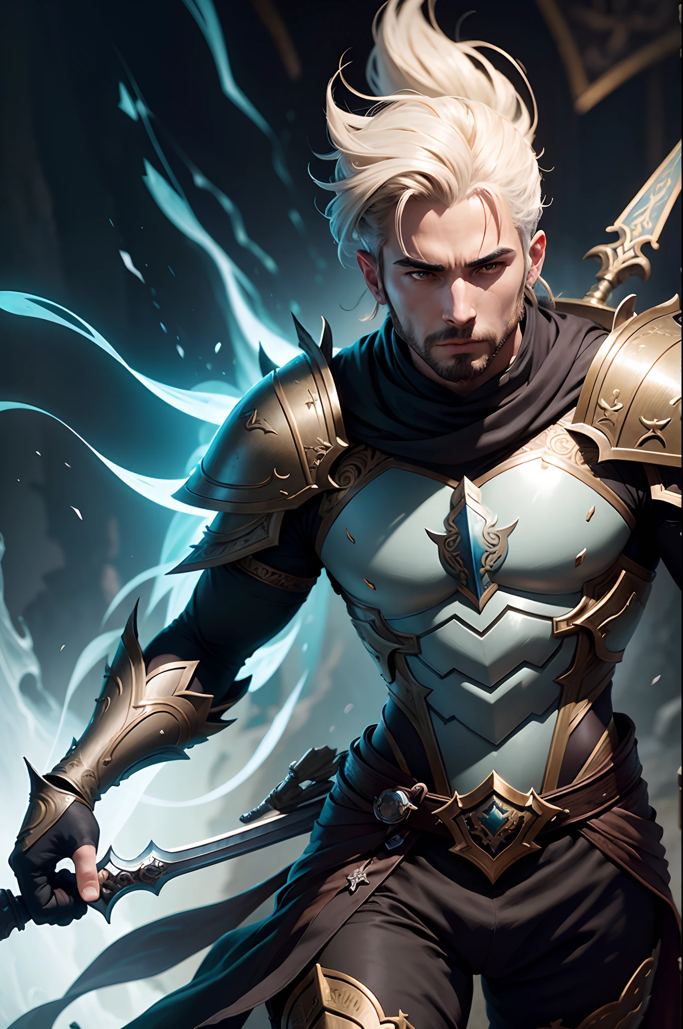 Arafed guerreiro masculino com espada e armadura andando por uma floresta, guerreiro masculino, Tyler Edlin Arte de fantasia, imagem de um guerreiro masculino adulto, epic fantasy character art, male barbarian, Directed by: Isidore Kršnjavi, Graphic artist Magali Villeneuve, Directed by: Shen Zhou, conceito de personagem de fantasia heroica, arte do personagem de fantasia, Directed by: Magali Villeneuve