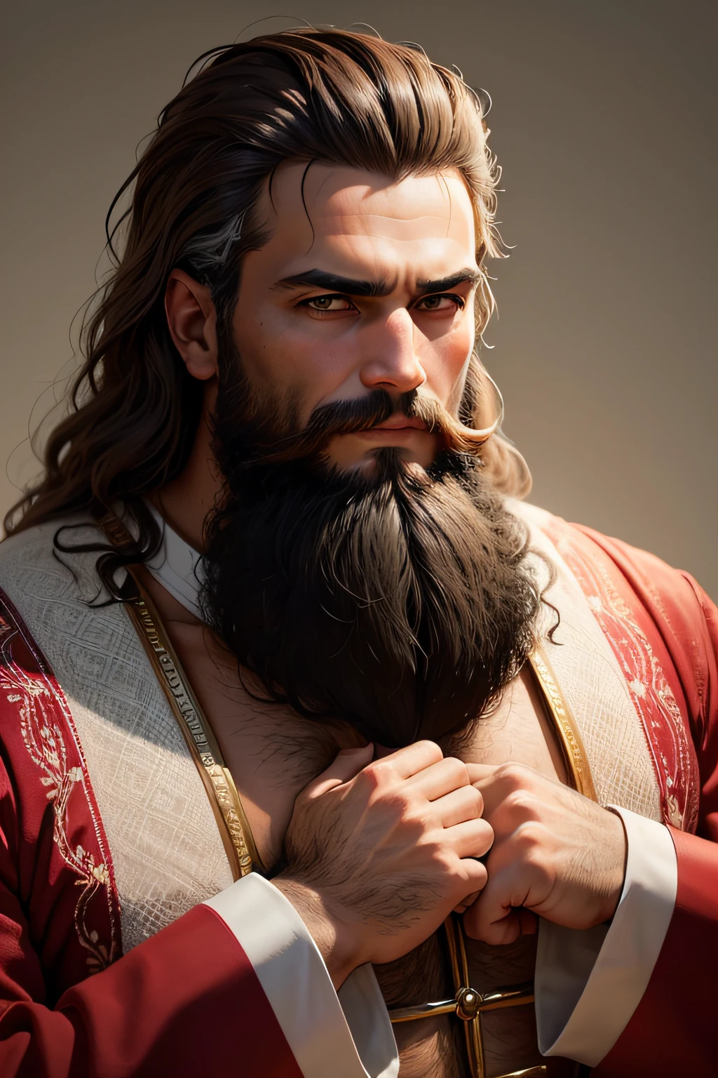 magens de Deus em sua forma tradicional, como um homem com barba branca e roupas brancas.