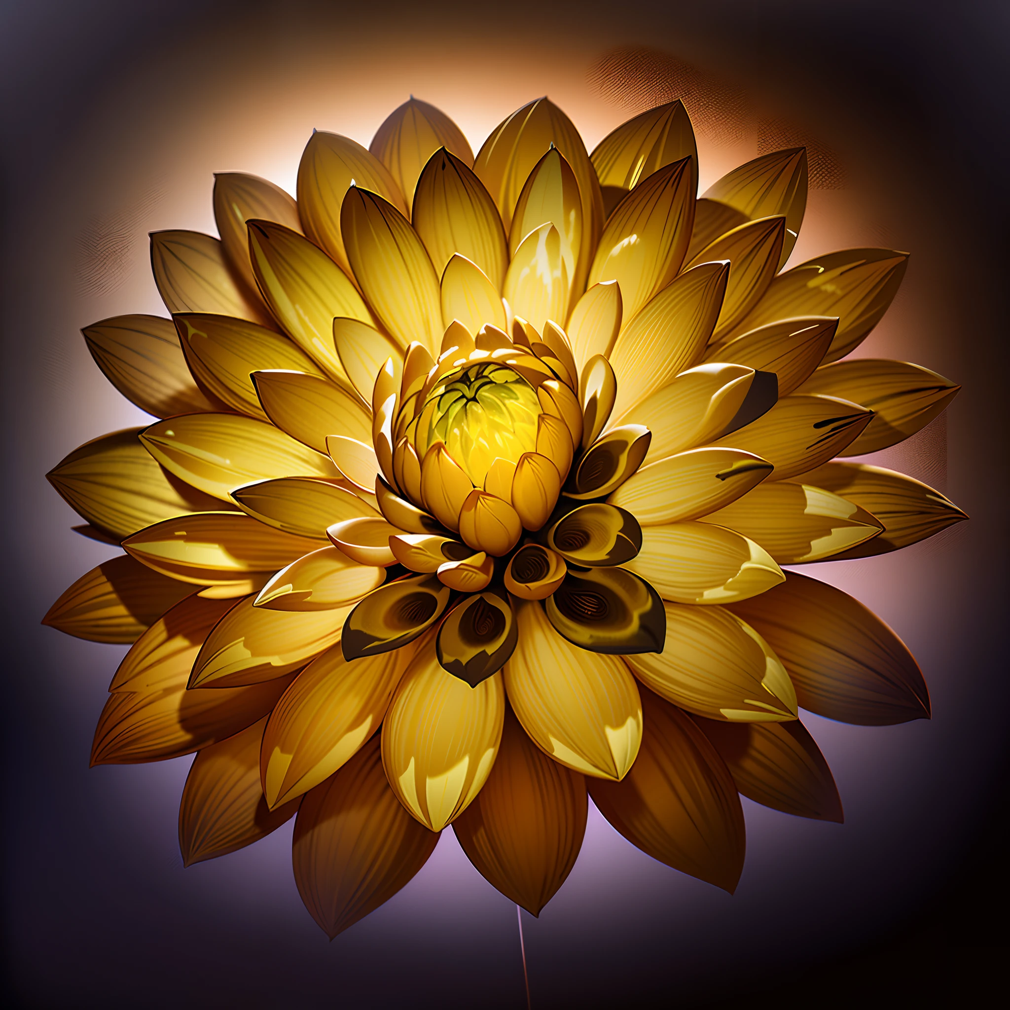 Yellow and white flowers on black background, Beautiful flowers, Close-up of giant dahlia flower head, Giant Dahlia Flower Head, a glowing delicate flower, photorealistic highly detailed, Digital painting highly detailed, 菊 EOS-1D, Rendered illustration, highly detailed photorealistic, Photorealistic Illustration, photorealistic detailed picture, realistic highly detailed, Highly detailed digital painting