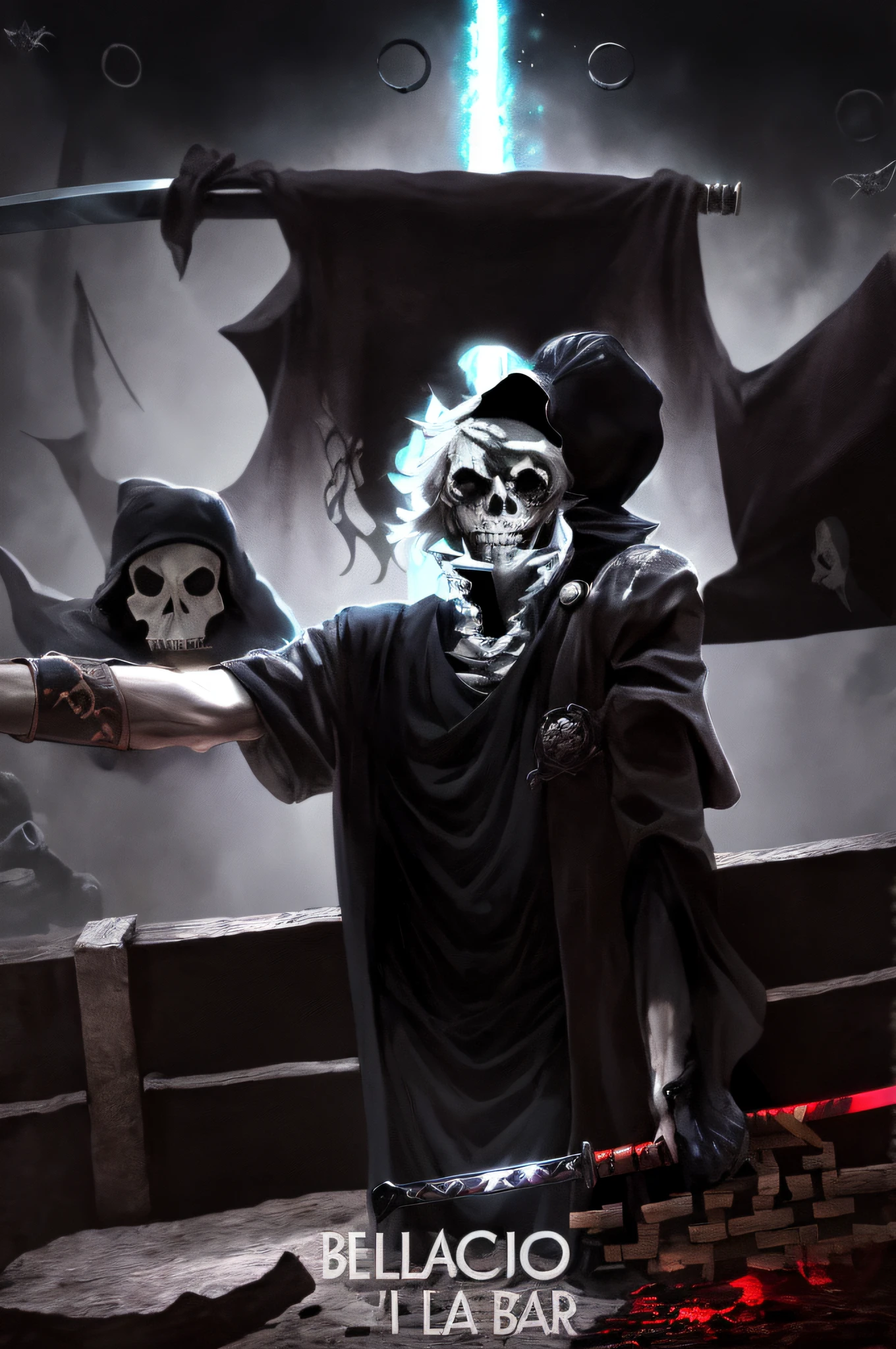Estilo anime, one piece, espadachim em vestes pretas, Perto de: Necromante, criaturas mortas-vivas, marcado, esqueleto, Bad people, espadachim, Katana Espadas, cores vibrantes, dramatic lighting, Full HD, 8k, Ultra realista, a closeup of a person holding two swords in front of a demon, badass anime 8 k, roronoa zoro, cara bonito em demon slayer art, anime wallpaper 4 k, anime wallpaper 4k, 4 k manga wallpaper, anime art wallpaper 4 k, anime art wallpaper 4k, anime wallpaper 4k anime artwork, anime style 4 k