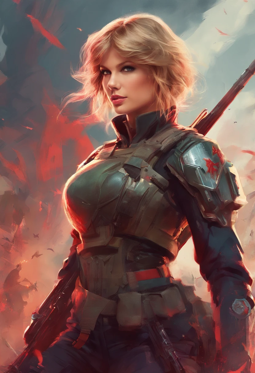 taylor swift as general army riding a big red panda