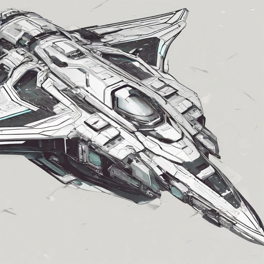 Spaceship with futuristic bird appearance Background Warship in futuristic shape flying
