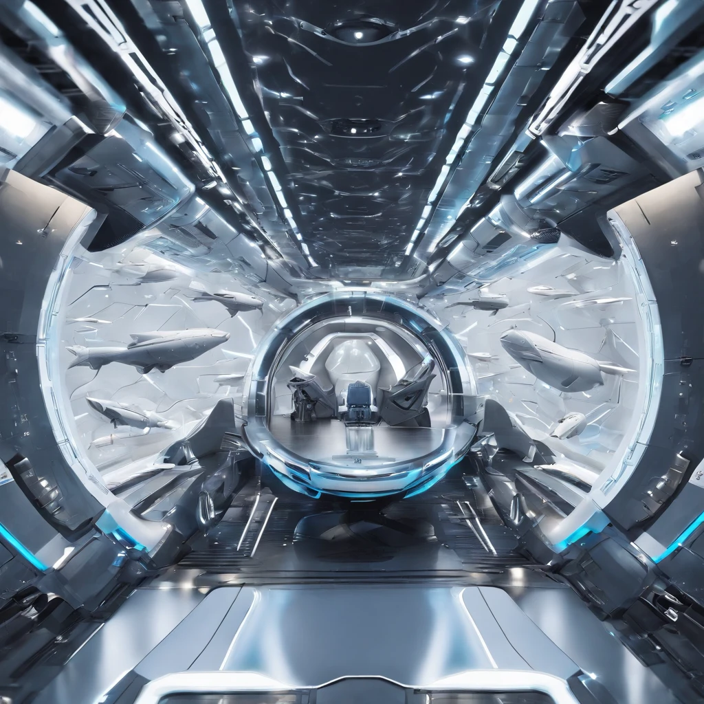 spacecraft with metal fish appearance, plastic. planos futurista fundo nave de guerra em forma futurista voando 4k