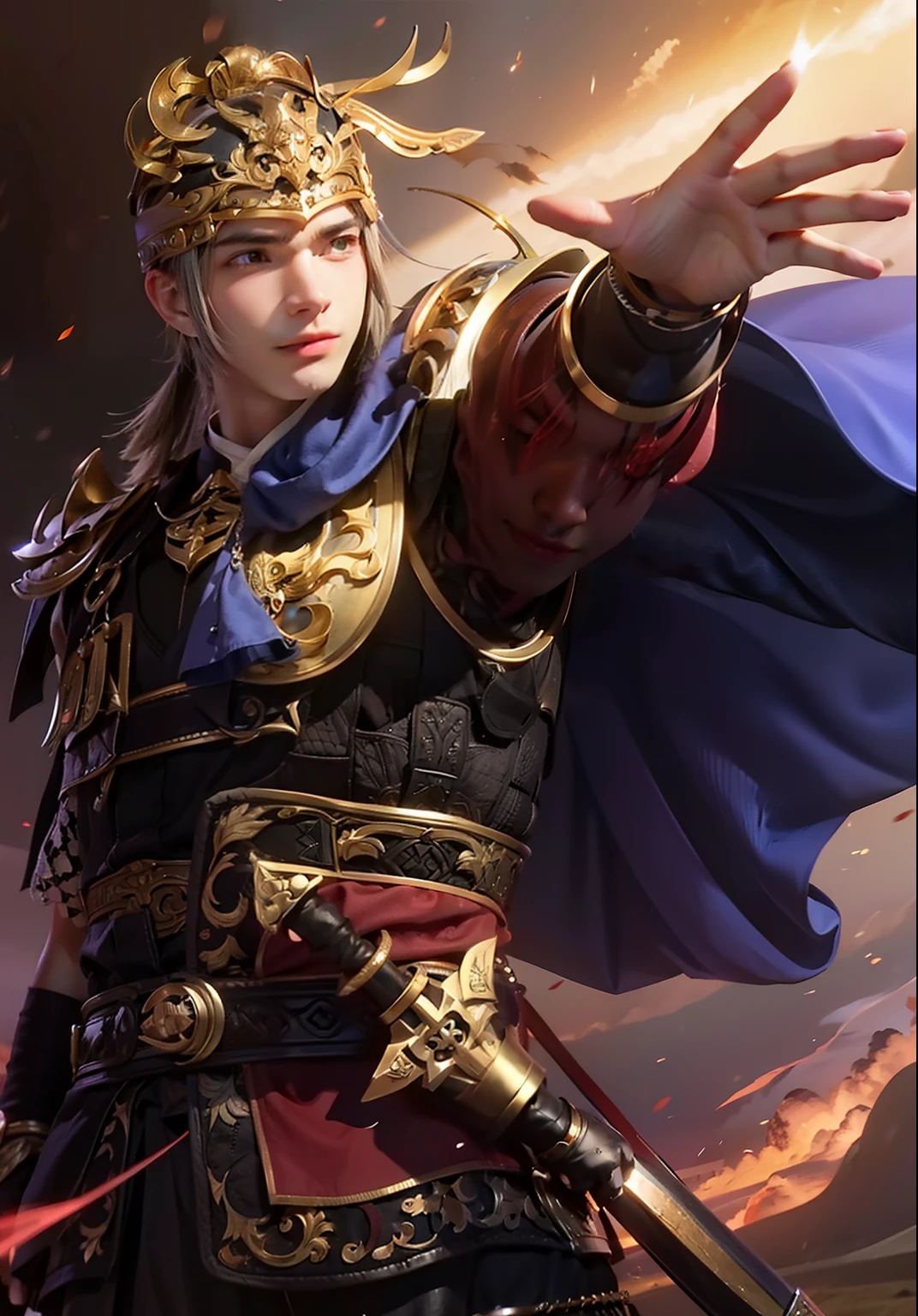 A close up of a person in a costume with a sword - SeaArt AI