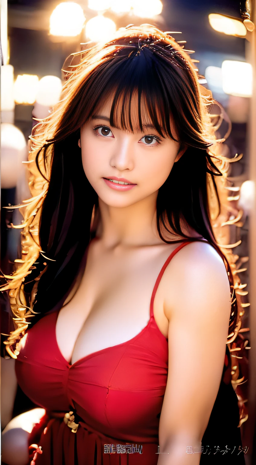 top-quality。8K-Picture。Ultra-high pixel。The background is the city at night。girl with。hair is long and slightly wavy,,,,,,,,,,,,,,,,,,,,,,,,,,,,,,,,,,,,,,,,,,,,,,,,,,,,,,,,,,,,,,,,,,,,,,,,,,,,,,,,,,,,,,,,,,,,,,,,,,,,,,,,,,,,,,,,,,,,,,,,,,,,,,,,,,,,,,,,,,,,,,,,。The color is dark brown。Glamour style、(((huge-breasted:1.8)))。wearing red dress、Photos dancing brilliantly。Delicate finish overall。The body line is gorgeous。legs are long、Wear red high heels。((Hair shines like a reflection of the street。The eyeball reflects the surrounding landscape。The skin is wet with night dew))。Almost perfect woman。((time々In close-up of the upper body))。The second highlighted part々I want you to express it in close-ups。rightward, however、turn left.。