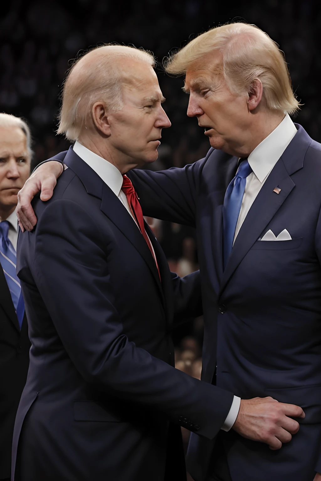 photo of donald trump, punching joe biden