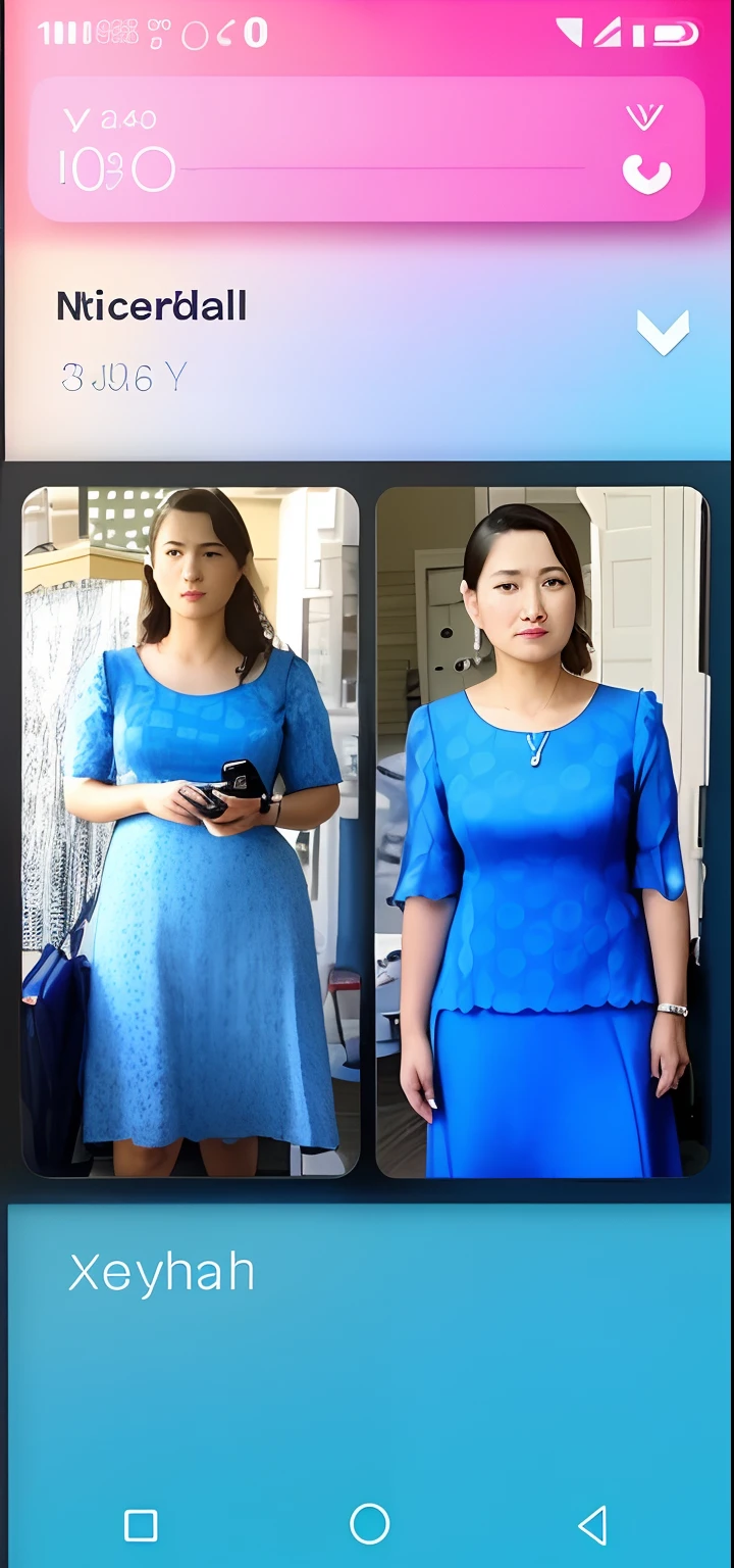 a close up of a woman in a dress on a cell phone, mid-transformation, transformation, , profile pic,profile picture, old picture, candid picture, 30 years old woman, blue colored lingirewear, 16years old woman, with same hairstyle,