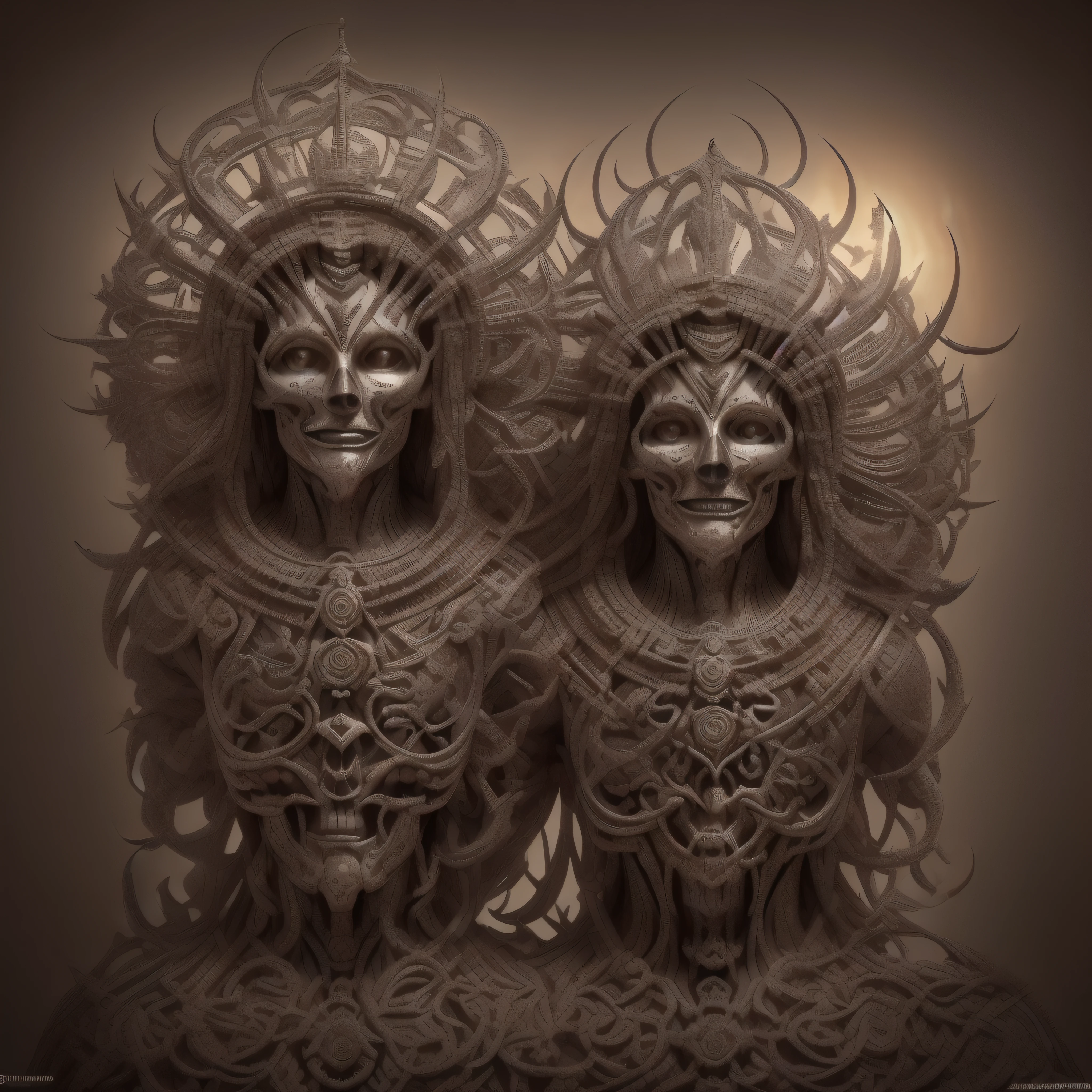 (extremadamente detallado, obra maestra, La mejor calidad, foto antigua, principios de siglo) demonio con muchos cuernos en la cabeza, sin ojos, sonriente, colmillos afilados, cuerpo rojo realista, humedo. garra afilada. Light Volumetric