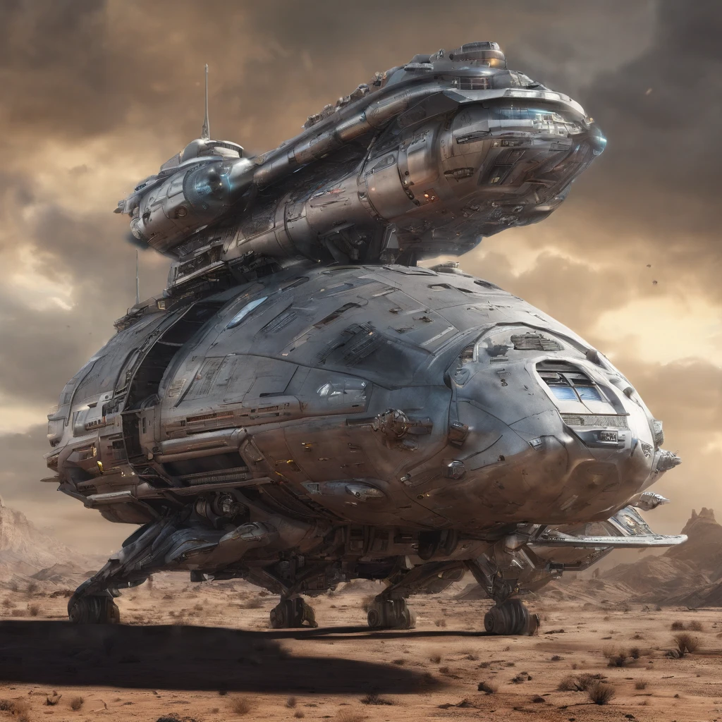 spacecraft with metal jet appearance, plastic, blindagem Liza. planos futurista fundo nave de guerra em forma futurista voando 4k