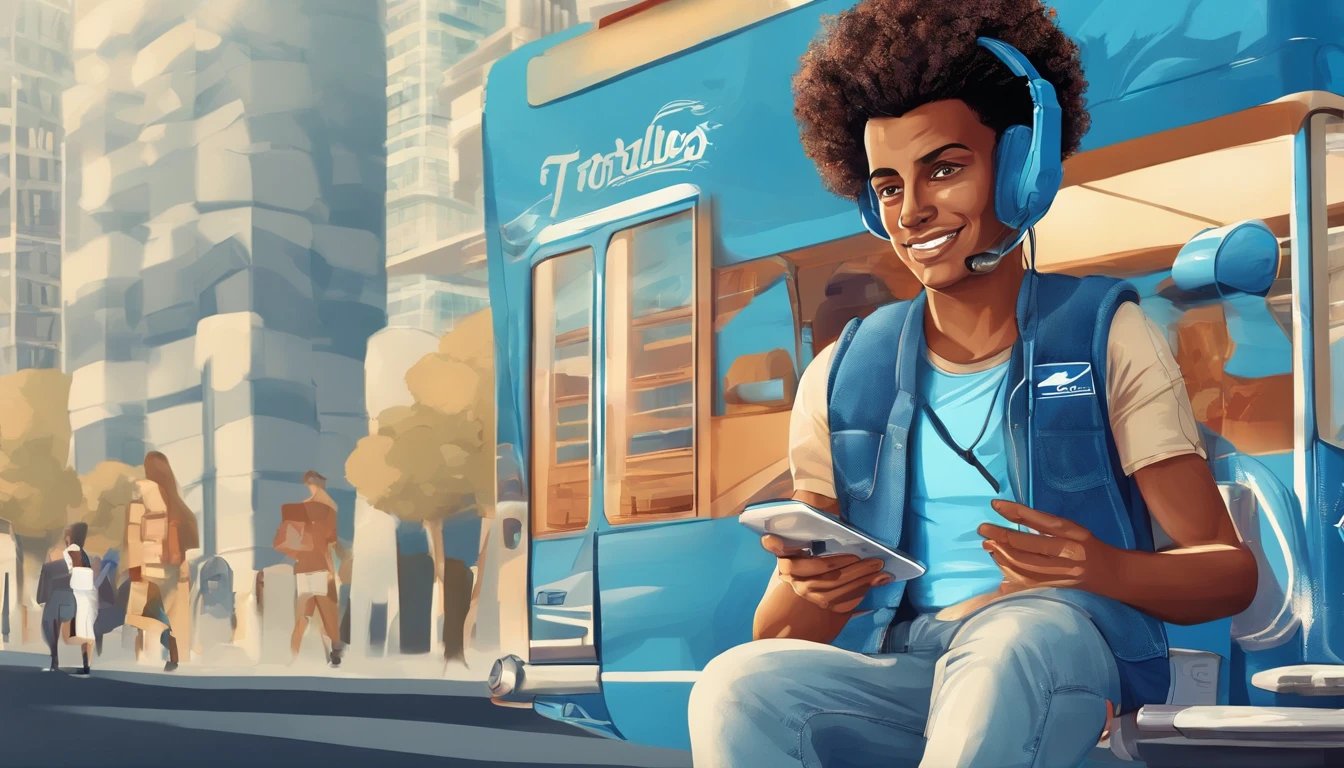 estudante , Brasileira,  com smartphone e headset, Andando pelas ruas de Fortaleza de jeans, camisa azul, British Tennis,