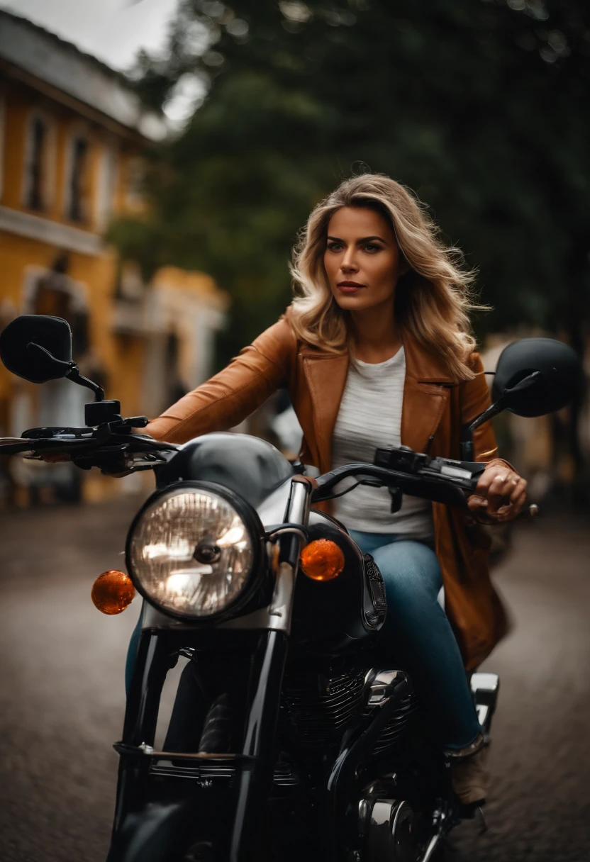 mulher linda na moto