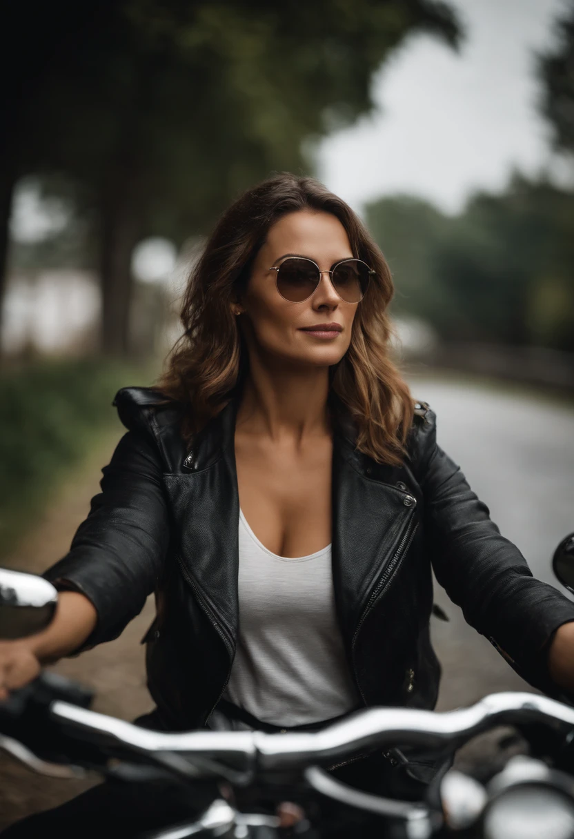 mulher linda na moto