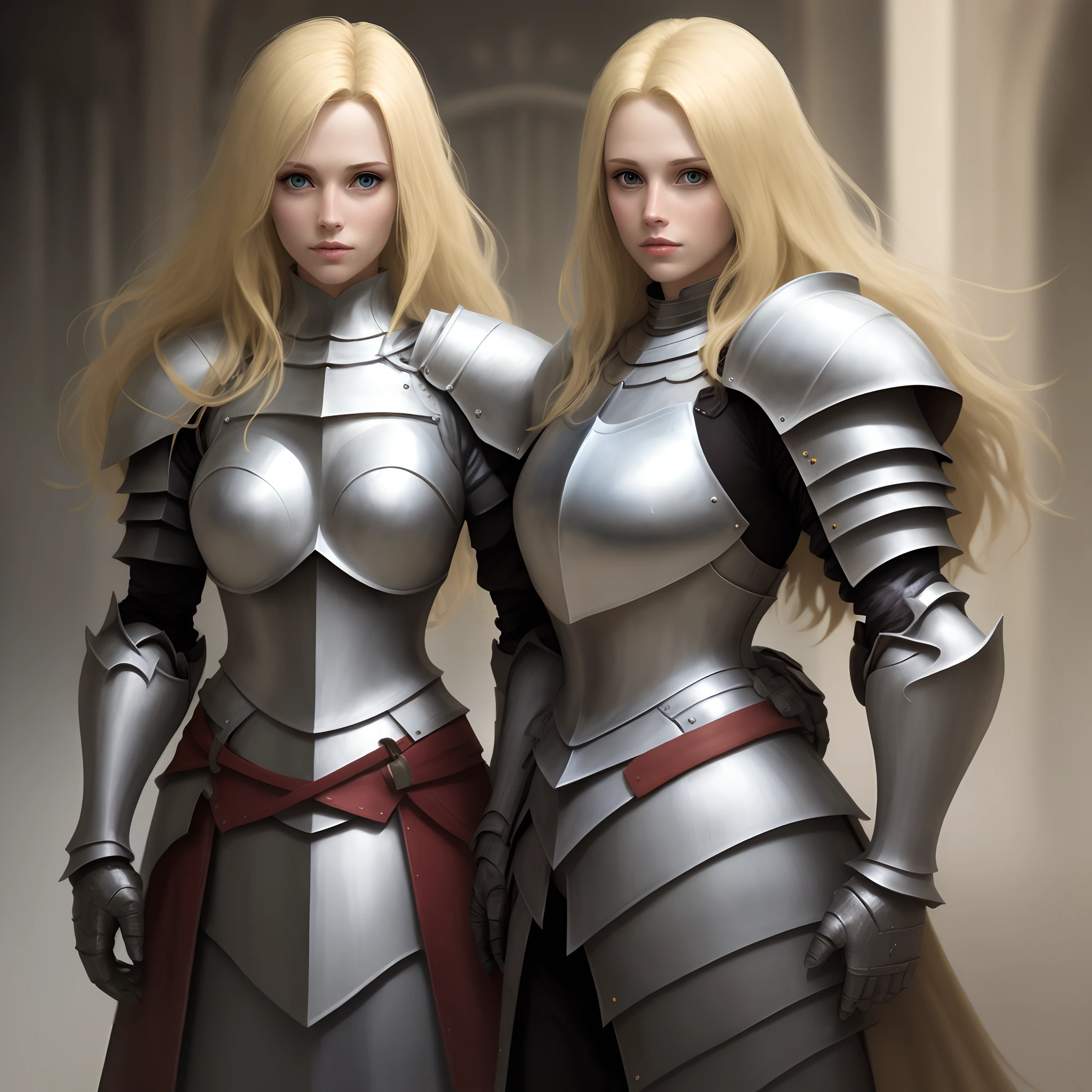 a blond　Woman knight