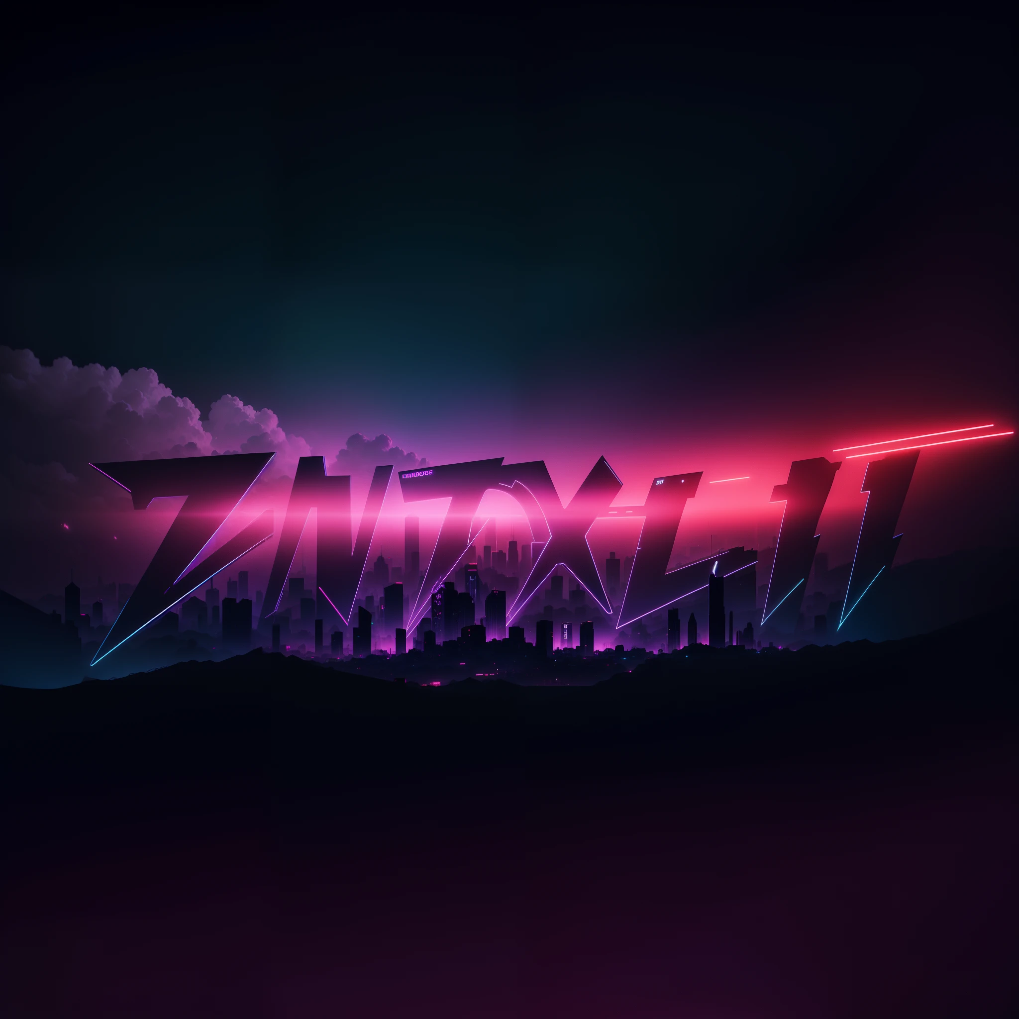 Robot style font: cidade no fundo do estilo cyberpunk, Neon light, Colouring, Ultra resolution, 8k