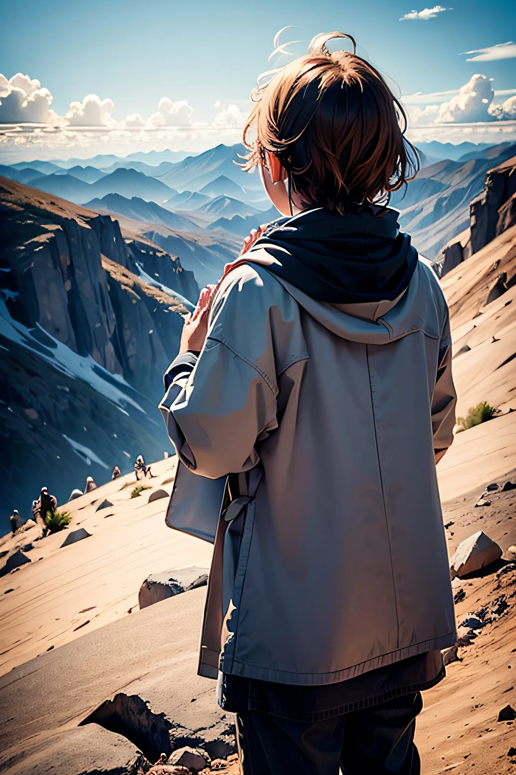 Images of MEN AND CHILDREN people praying or praising God ON A MOUNTAIN THEY STAND WITH THEIR HANDS RAISED TO HEAVEN