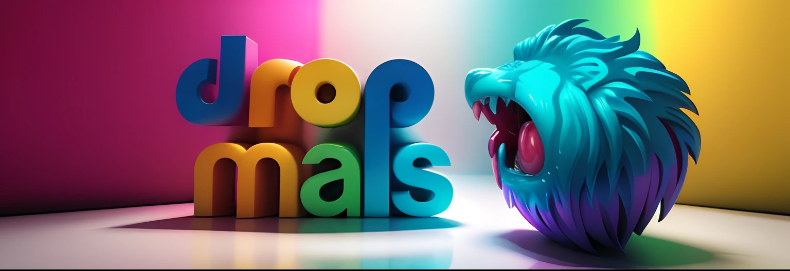 imagem com cores vivas e com com designer 3d  e as letras brilhantes