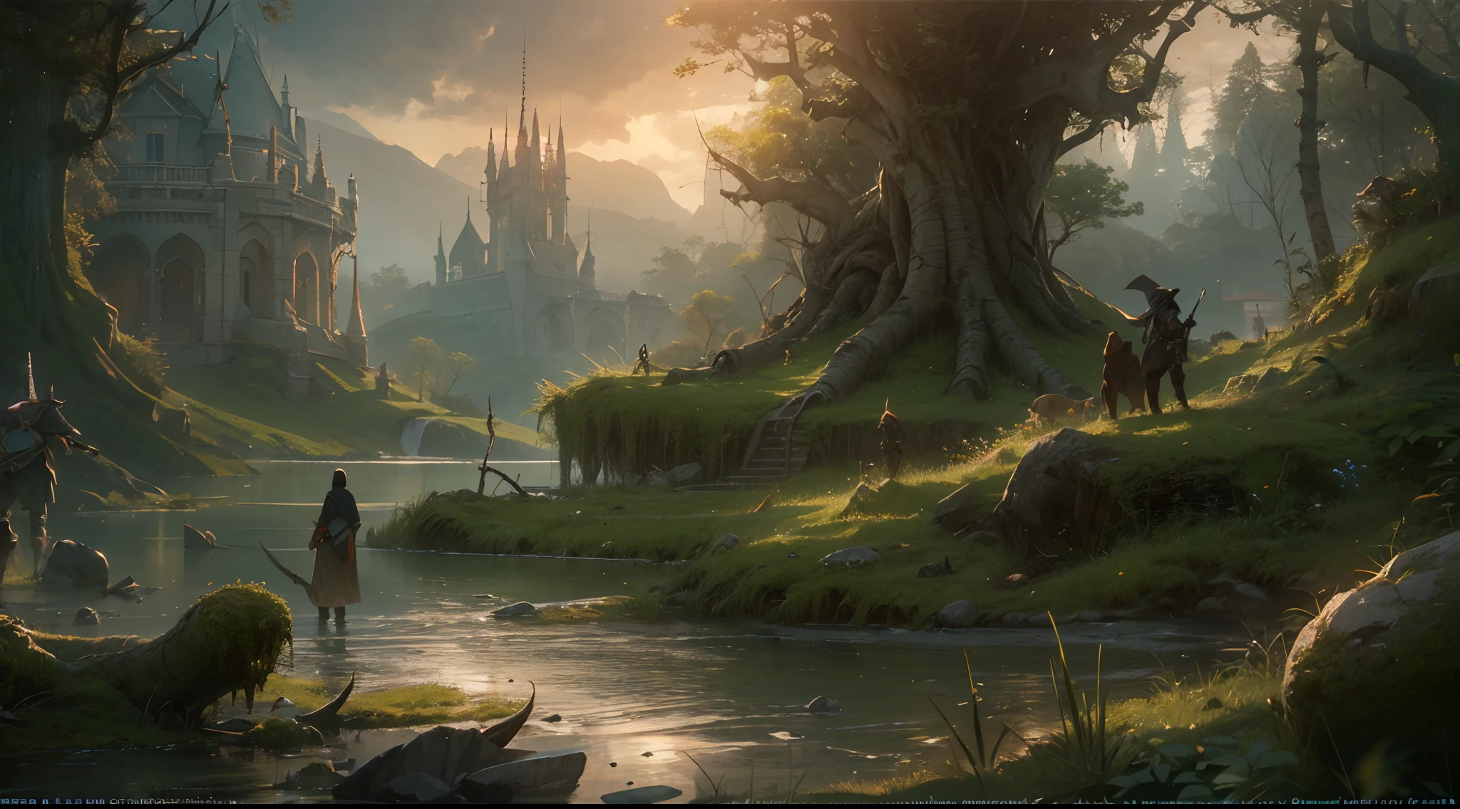 "(by Greg Rutkowski: 1.2), (masterpiece), (best quality), extremely delicate and beautiful, illustration, (fantasy landscape), depth of field, HDR, intricate, delicate, (No human presence), photorealistic depiction, live action feel, creating a visual masterpiece with the best possible quality. (Highlighting the fantasy elements of orc realms, emphasizing the swamp land with weird flora and spooky atmosphere). Providing a distant view that captures the grandeur and atmosphere."