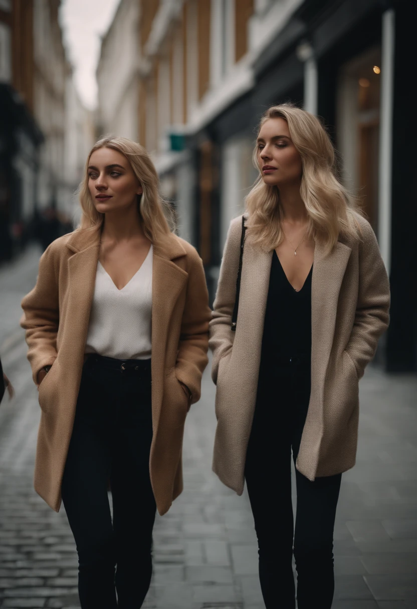 Blonde twins london street style