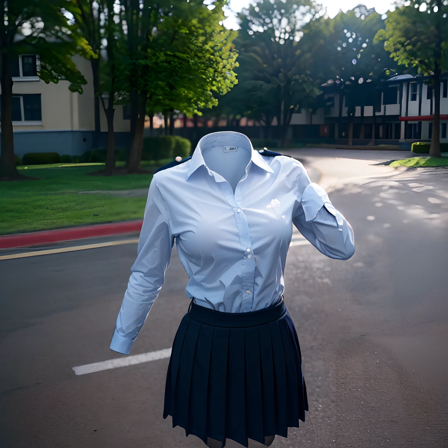 2 school uniforms, ((invisible, no humans:1.5, headless:1.5, handless, legless)), big breast, (fit closely or tightly),
(8k, RAW photo, best quality, masterpiece:1.2), (realistic, photo-realistic:1.37),photon mapping, radiosity, ((Hasselblad photography)),physically-based rendering,