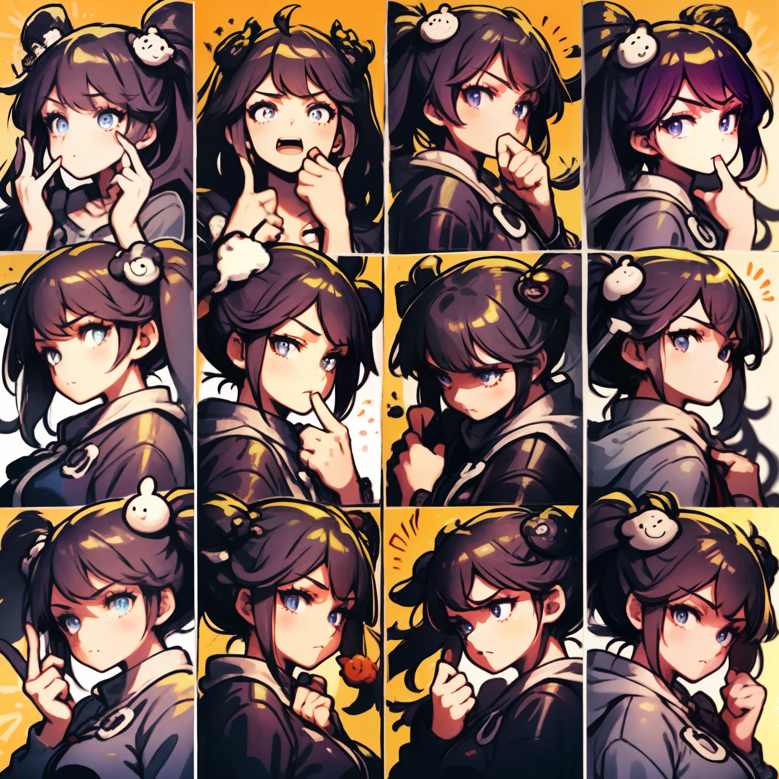 1 Cute Girl,9 tables,9 poses and expressions,Different emotions,10
