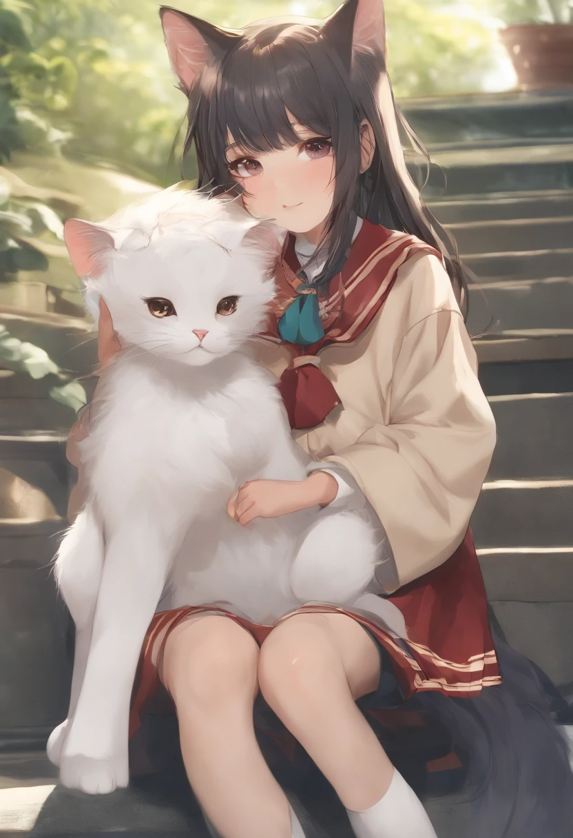 Mokkori Man's Daughter　Feline ears、High school students