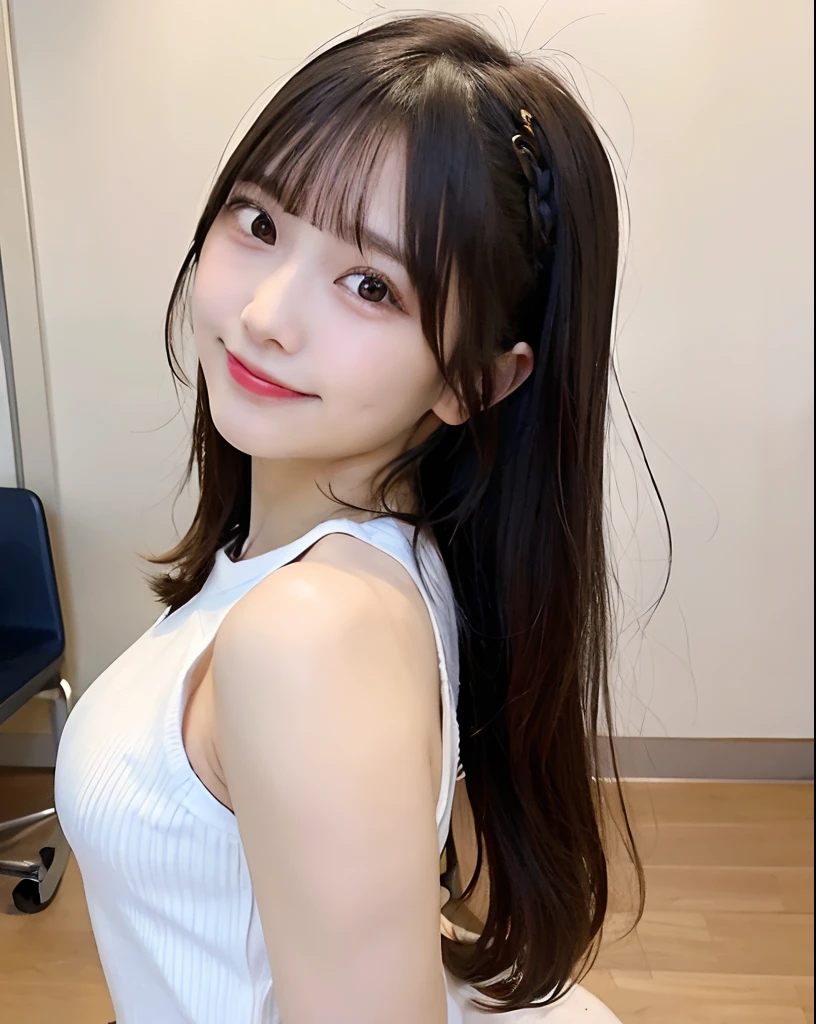 ((High school students,校服)) ,((Best Quality, 8K, masutepiece )), (full body Esbian), Sharp Focus , A pretty woman with perfect figure , Slender Abs , ((The hair, Parted bangs,Big breasts )), (The location:School), Highly detailed face and skin texture, Detailed eyes, 二重まぶた ,Lovely smile,Perfect limbs,