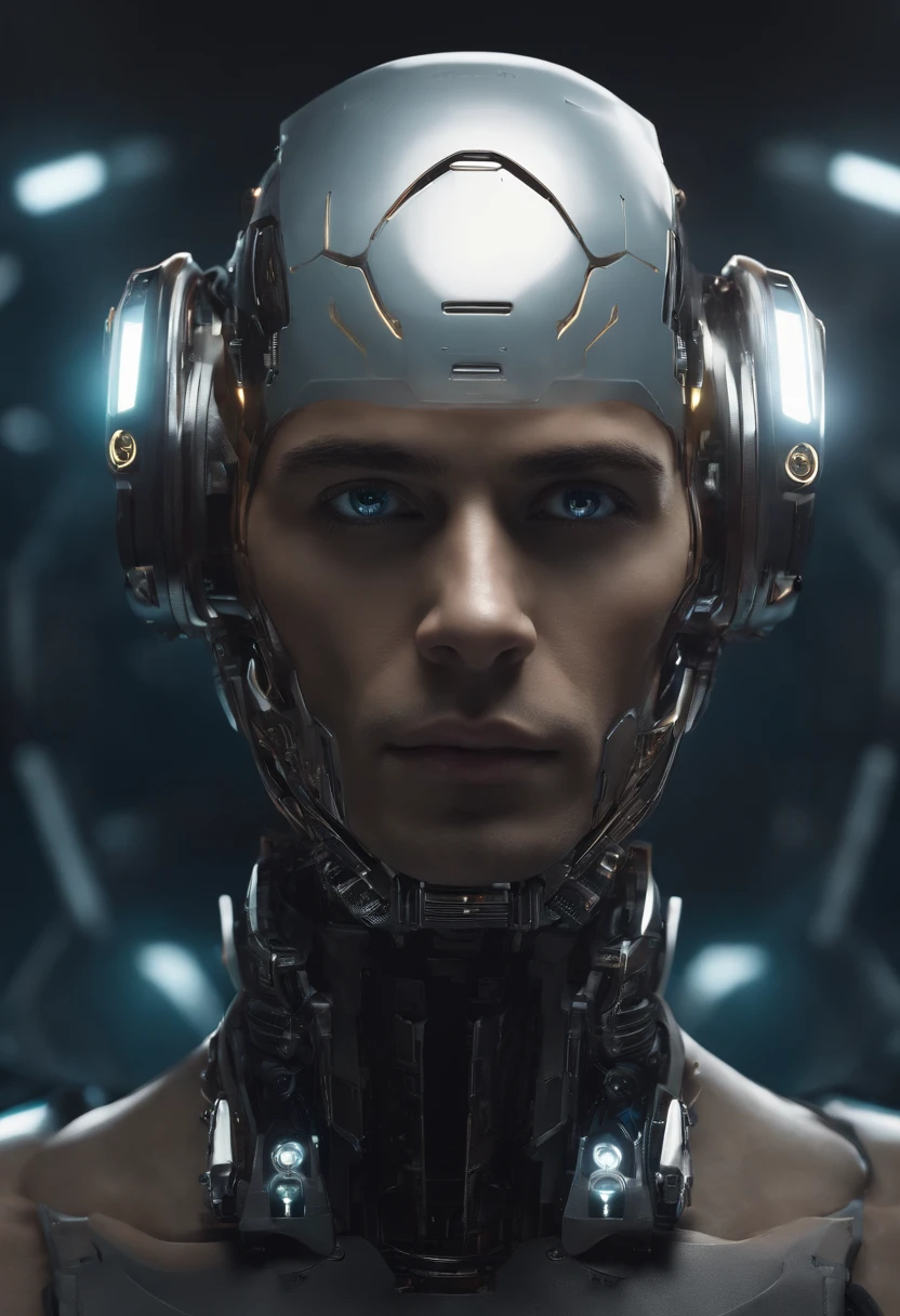 Make Ai editor profile for men as futuristic human