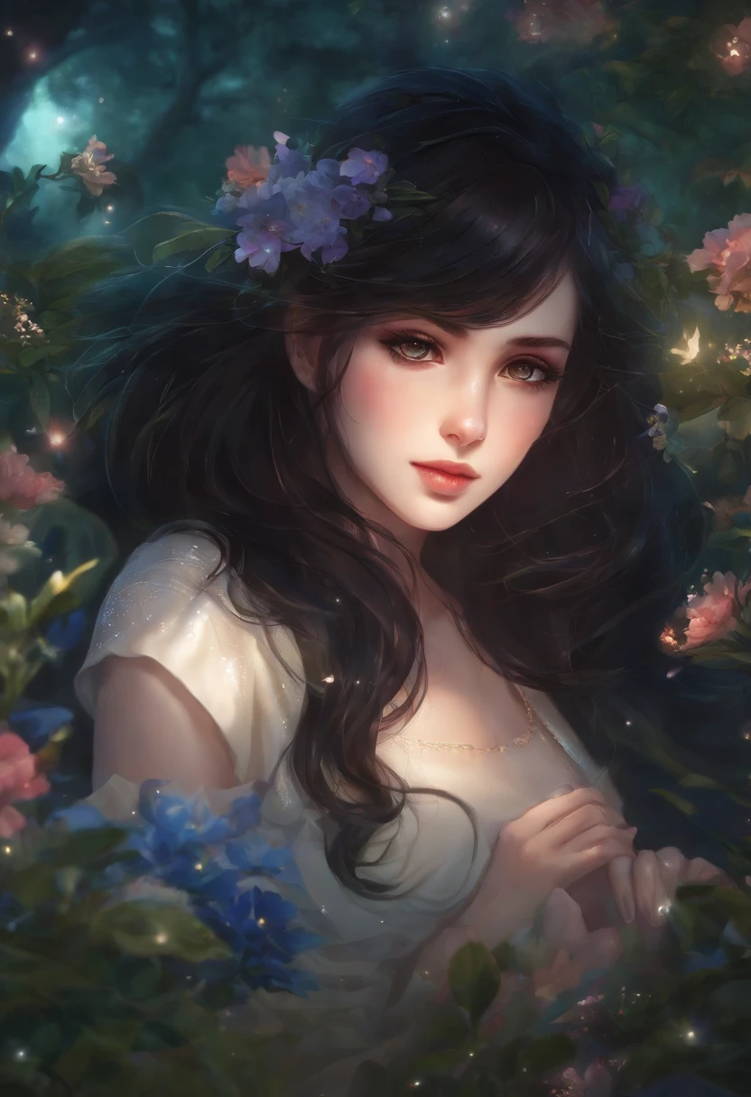 Morena,alto,corpo definido,Elfa,Cosmic Arc,floresta a tarde,realistic anime traits