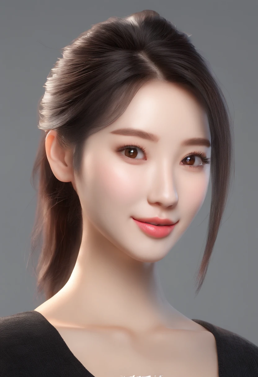 Best quality, hyper HD, (Photorealistic:1.4),Sunset light, pony tails, Korean women, detailed photograph, Smiling, Sexy, Black shirt, facing camera, Close-up (Masterpiece: 1.3), (8K, Photorealistic, Best quality: 1.4), (1girll), Beautiful face, (Realistic face), (Black hair, Short hair: 1.3), Beautiful hairstyle, Realistic eyes, Beautiful detail eyes, (Realistic skin), Beautiful skin, (Sweater), Absurd, Attractive, 超高分辨率, Ultra photo realsisim, High definition, Golden ratio