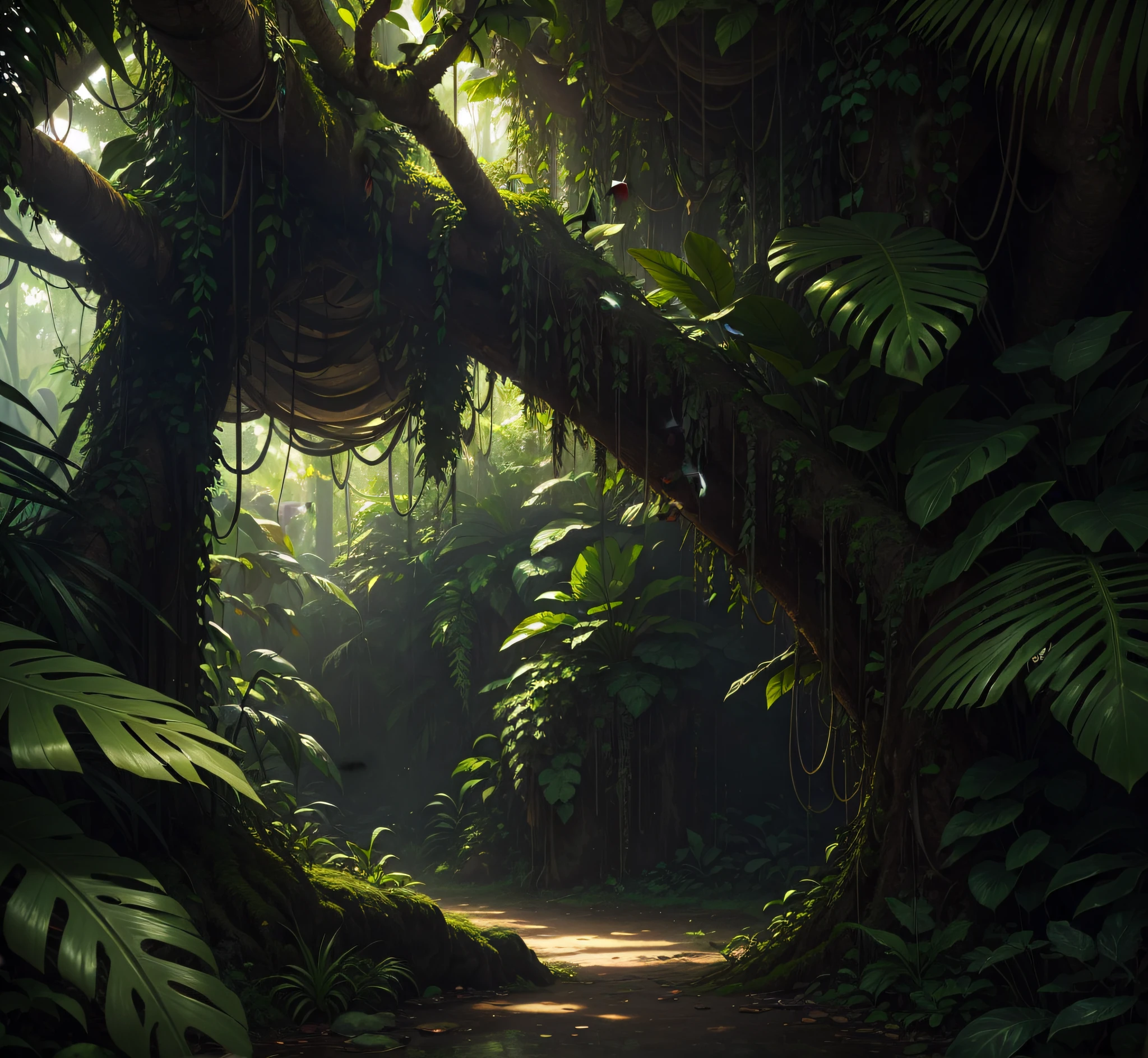 Background image, highly detailed jungle