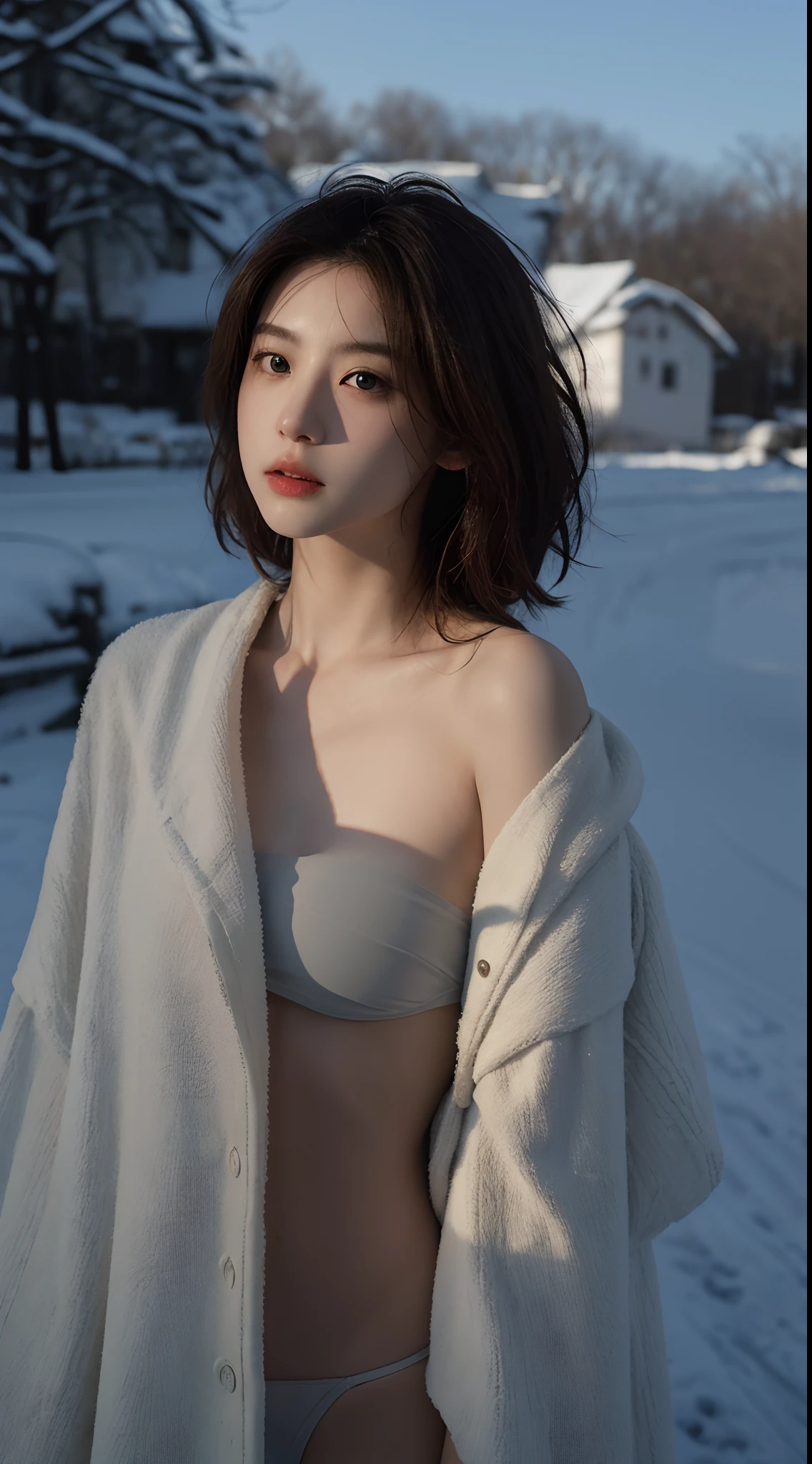 top-quality、masterpiece、超A high resolution、(Photorealsitic:1.5)、Raw foto、1girl in、Unobtrusive、cold light、sexy appearance、shorth hair